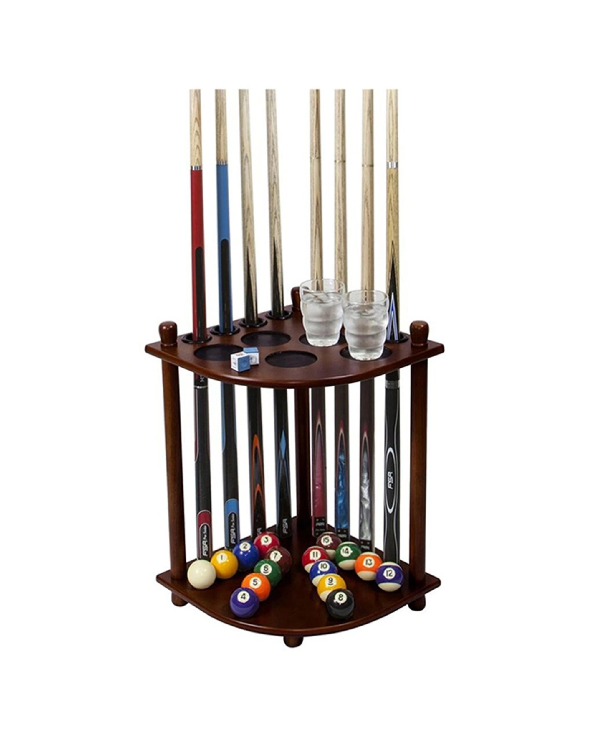2 Formula Sports 8 Billiard Pool Cue and Ball Stand Mahogany 50.5cm - Brown, 2 of 5