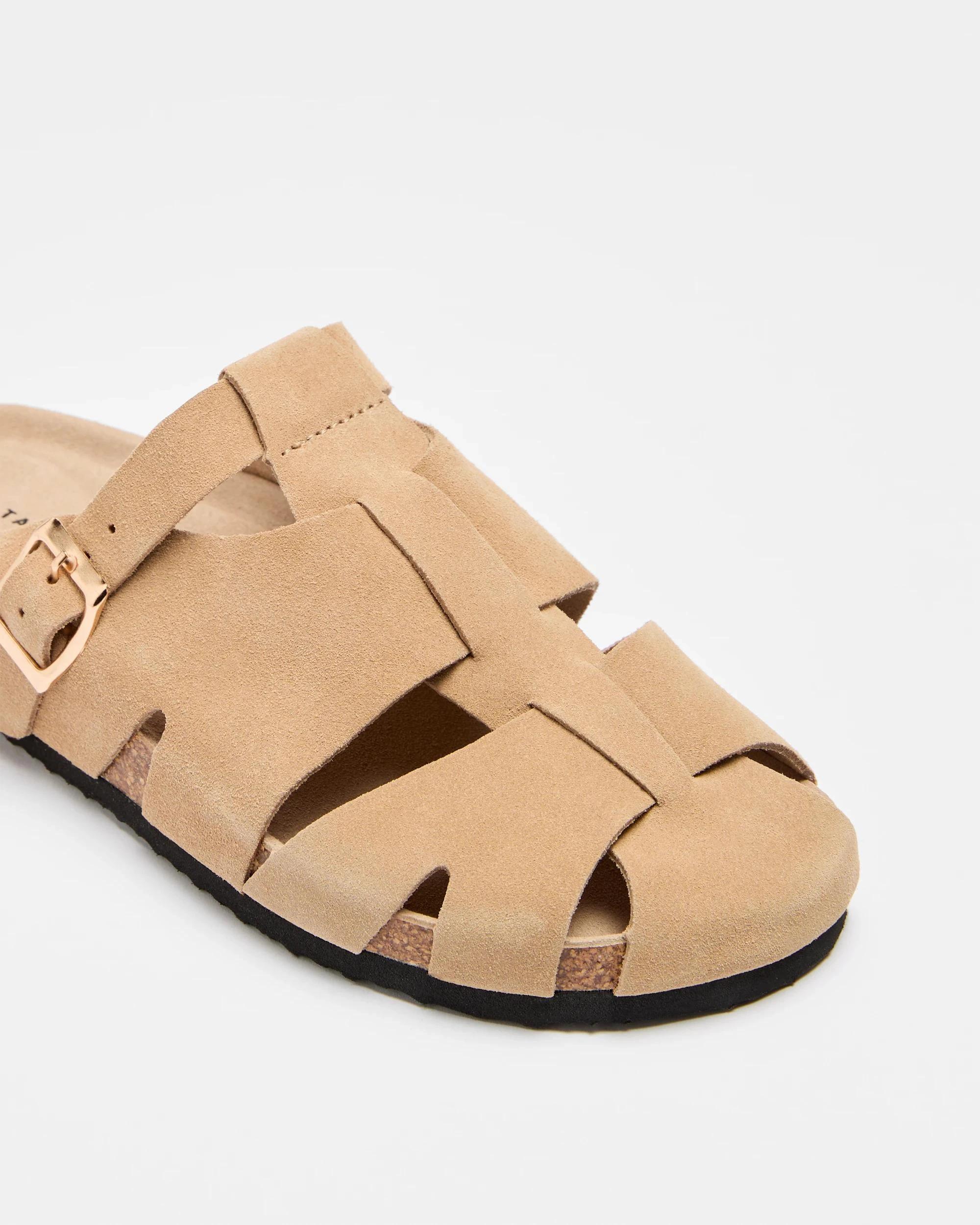 2 Target Womens Caged Leather Moulded Cork Sandal - Nita TAUPE, 2 of 3