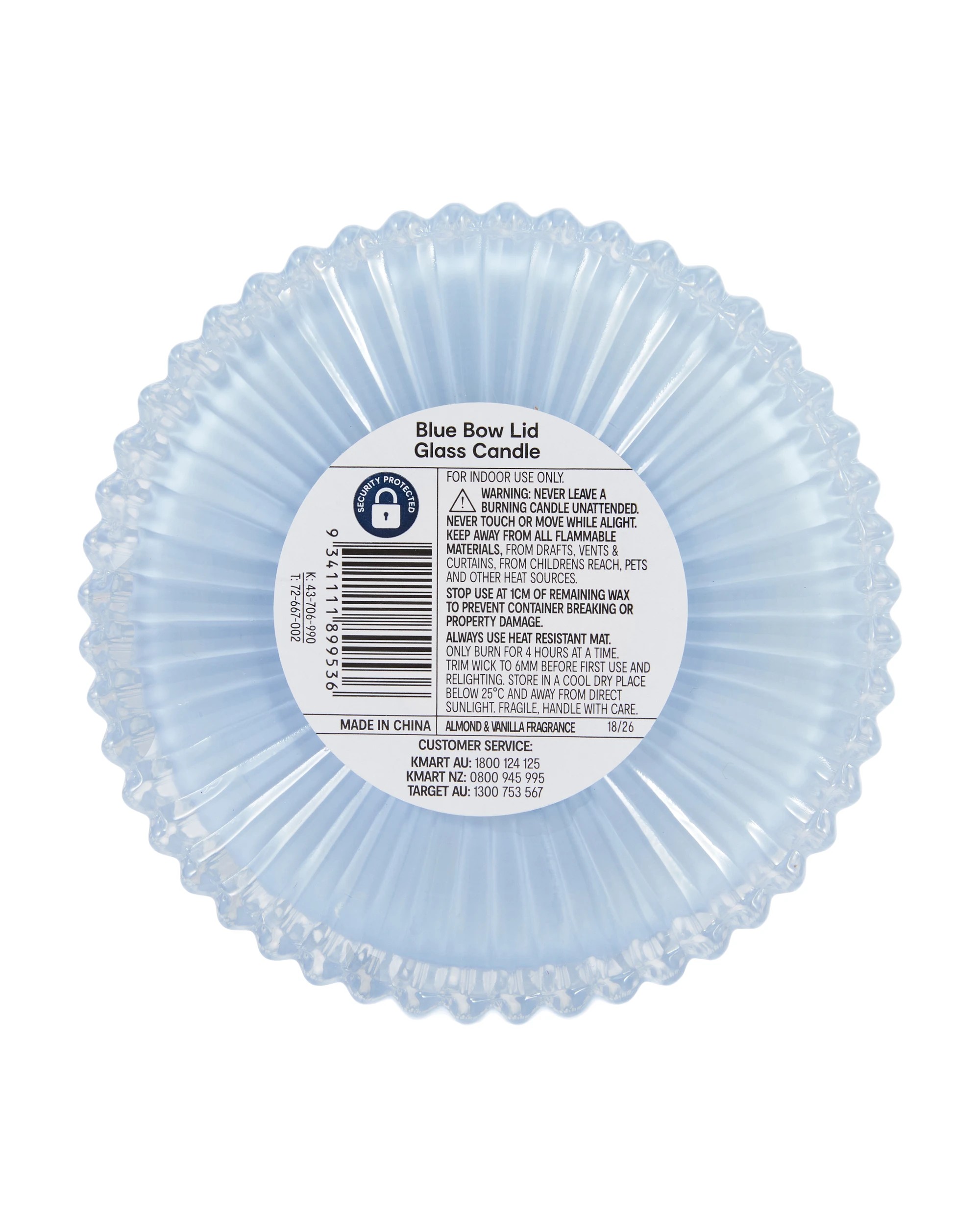 6 Blue Bow Lid Glass Candle, 6 of 6