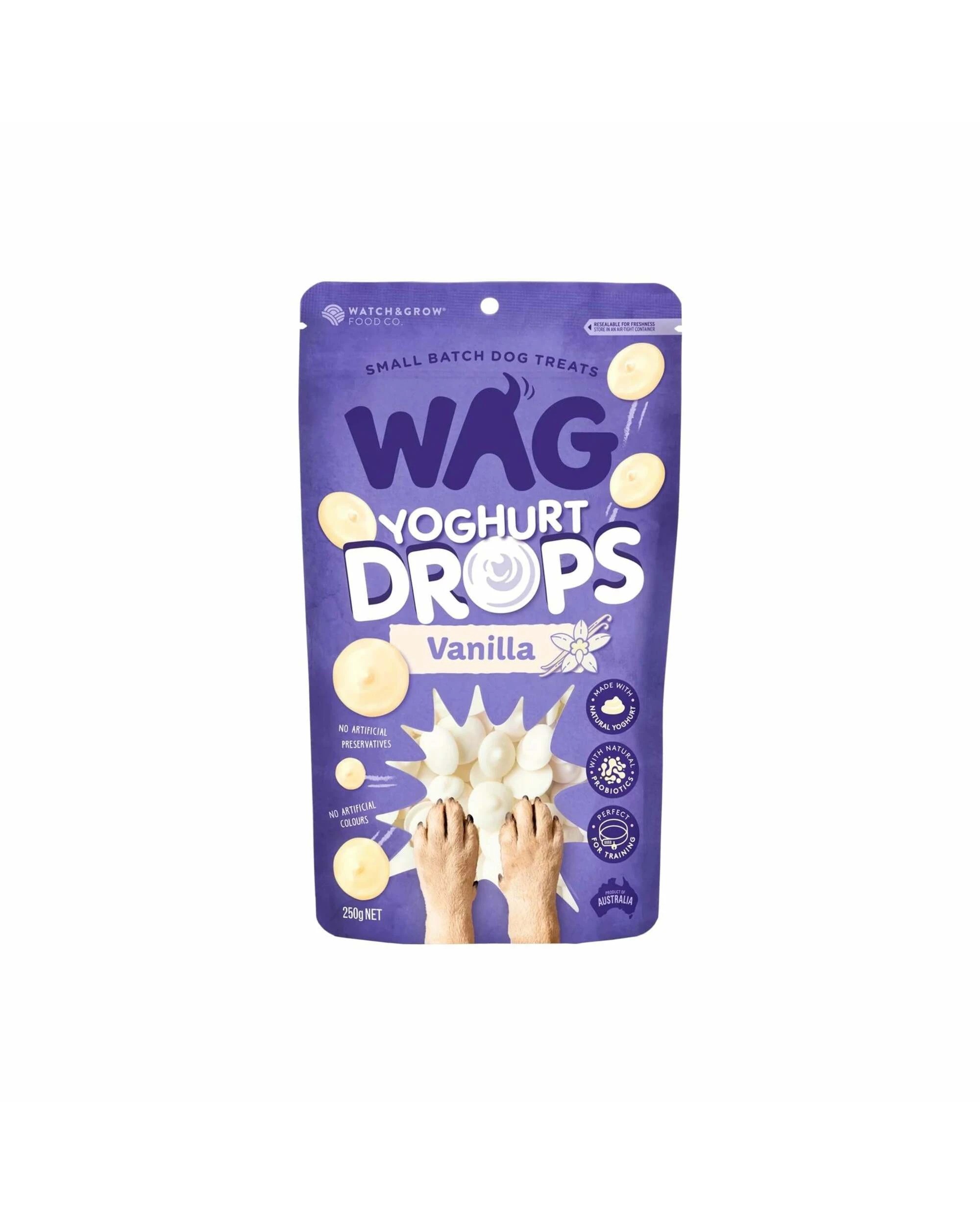 1 WAG Yoghurt Drops 250g Vanilla Pouch, 1 of 2