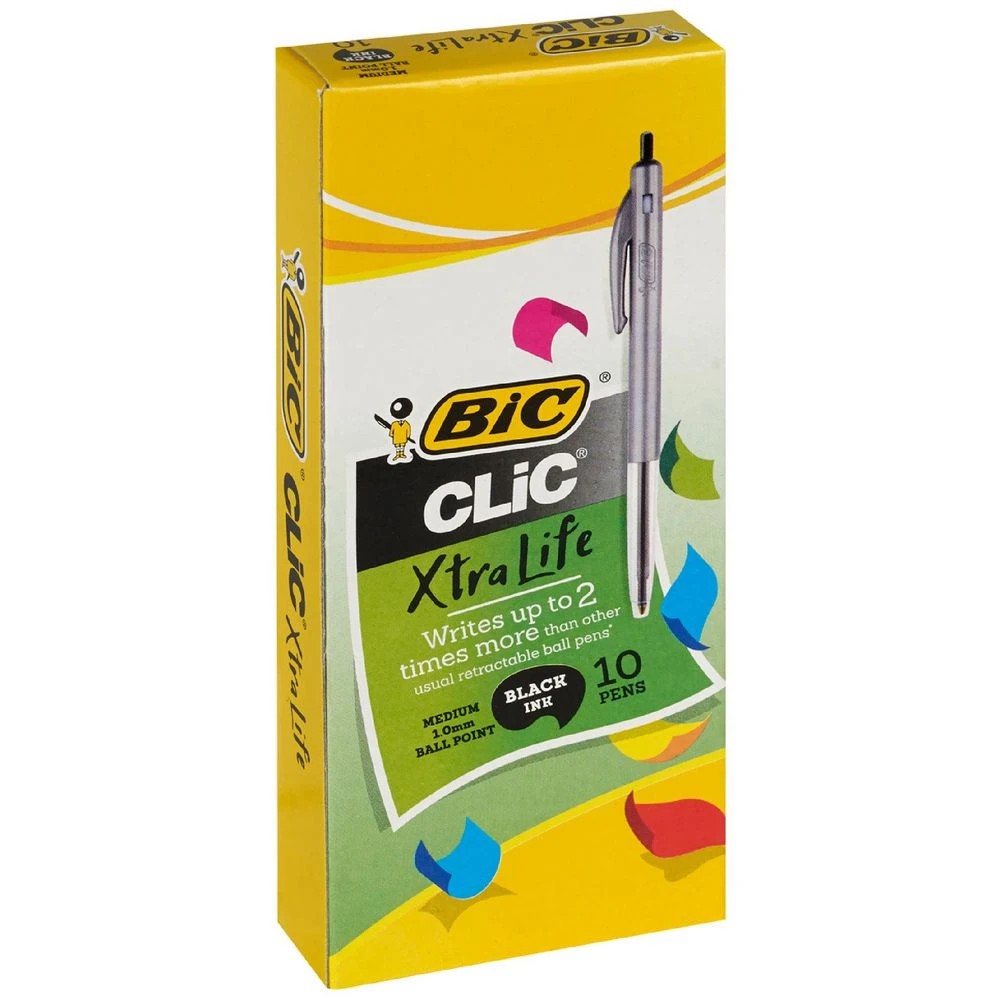 1 BIC Clic Retractable Ballpoint Pens Black 10 Pack, 1 of 7