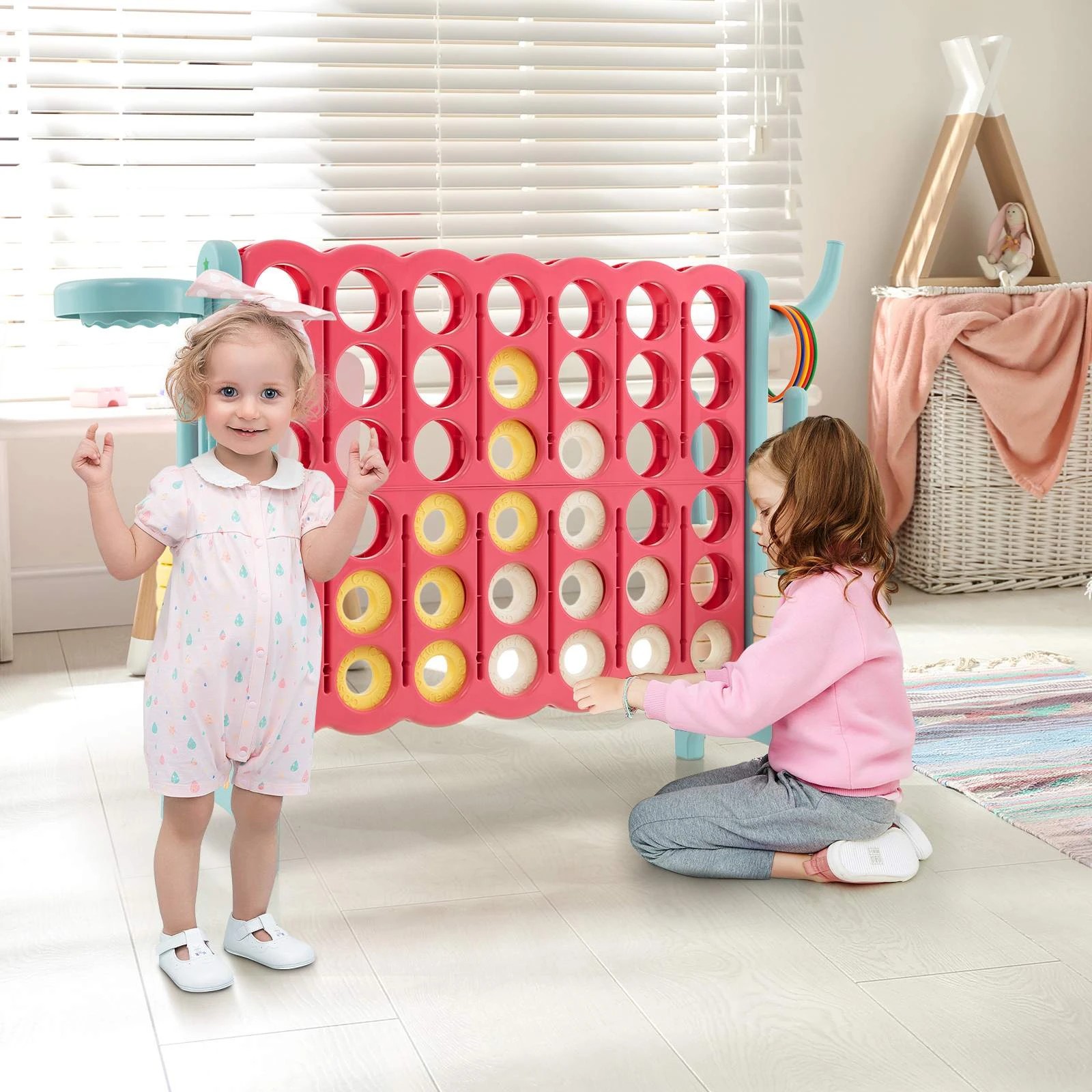 2 Costway Giant 4 In A Row Jumbo 4-To-Score Connect Four Board Game - Multi, 2 of 2