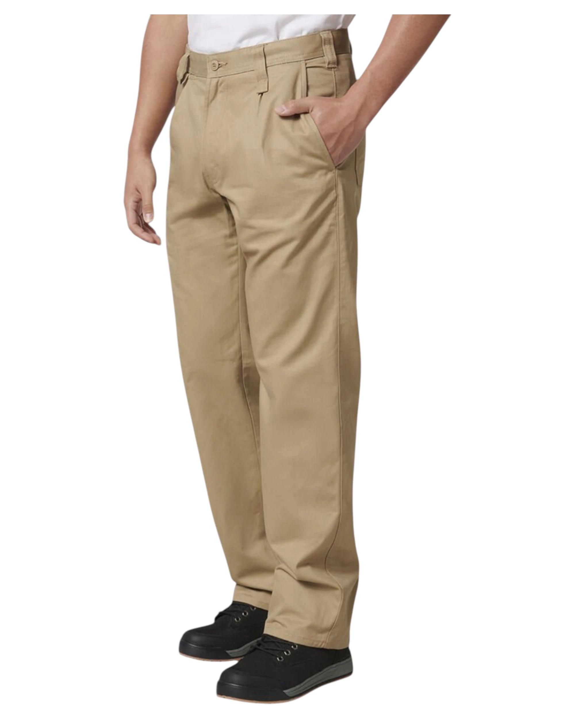 3 Hard Yakka 3 Pack Mens Drill Work Pant Cotton Pants KHAKI, 3 of 9