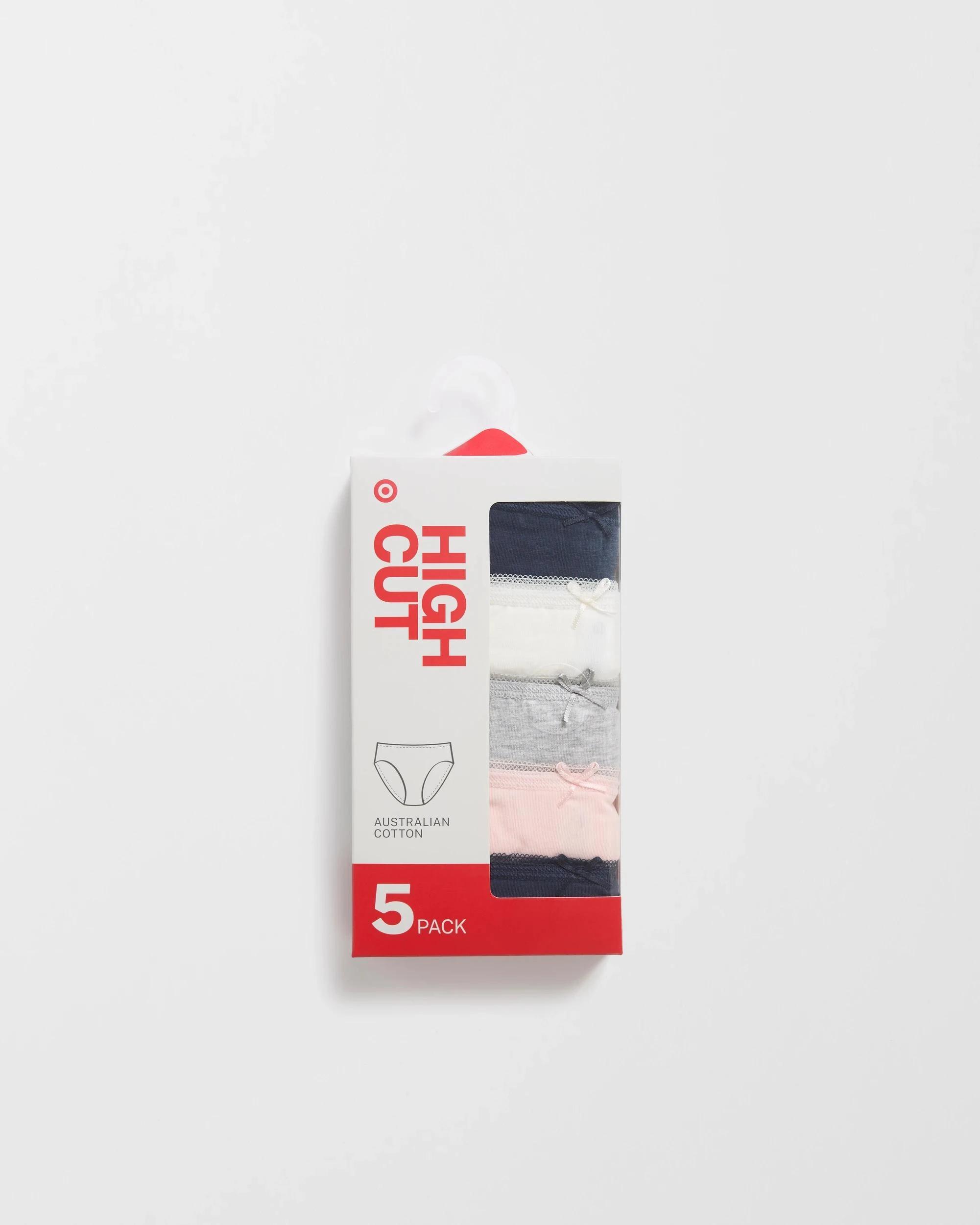 4 Target 5 Pack Cotton/Elastane High Cut Briefs TONAL MARLE, 4 of 5