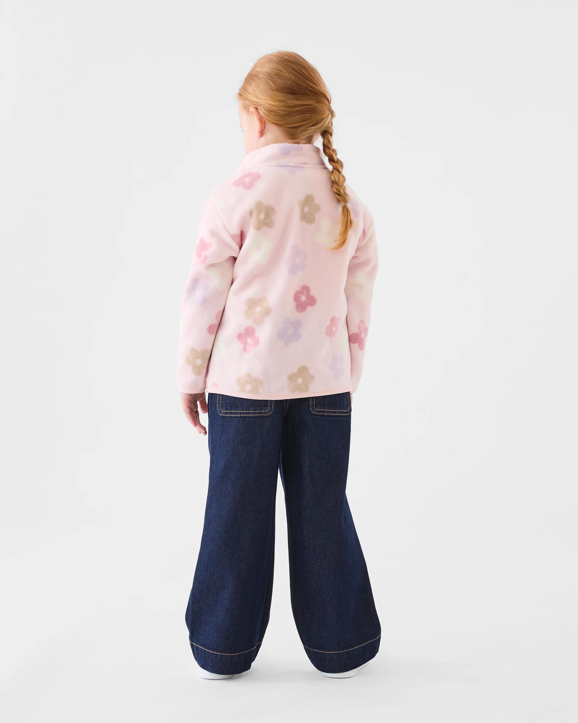 7 Polar Fleece Zip Through Jacket Pink Flwrs, 7 of 7