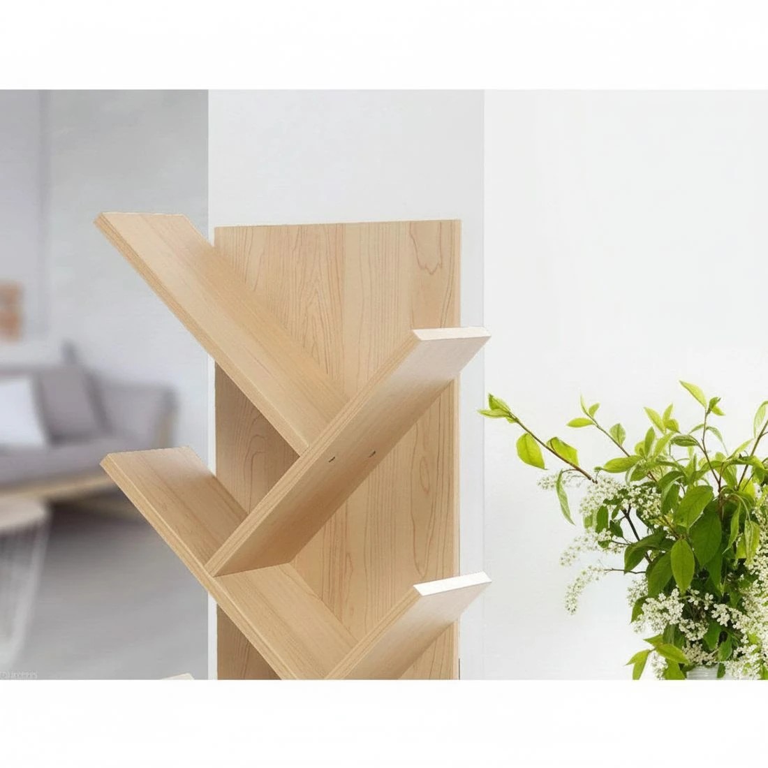 6 Artiss Tree Bookshelf 7 Tiers - Brown, 6 of 8