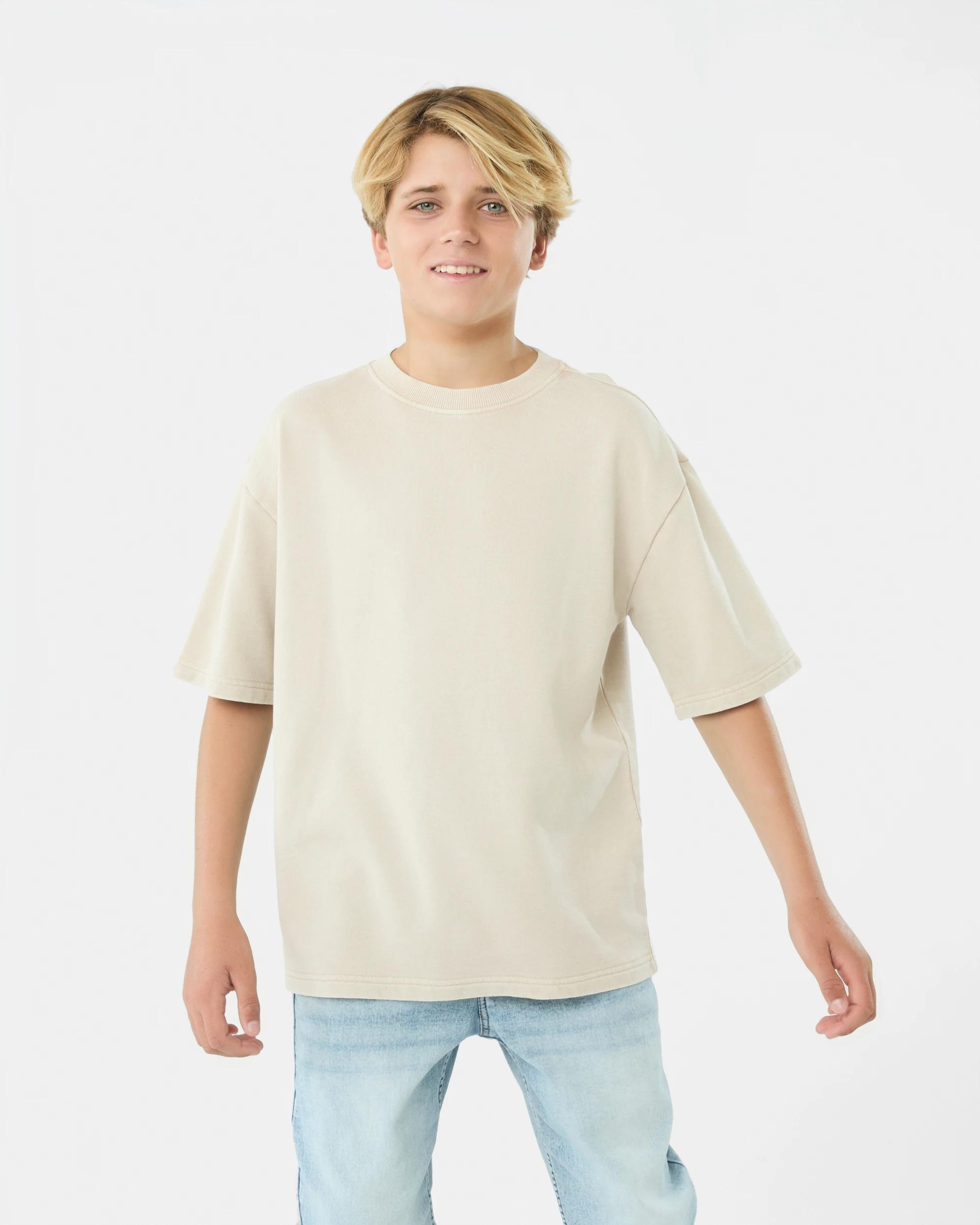1 Short Sleeve Oversized Heavyweight T-shirt Bge Ntrl, 1 of 4