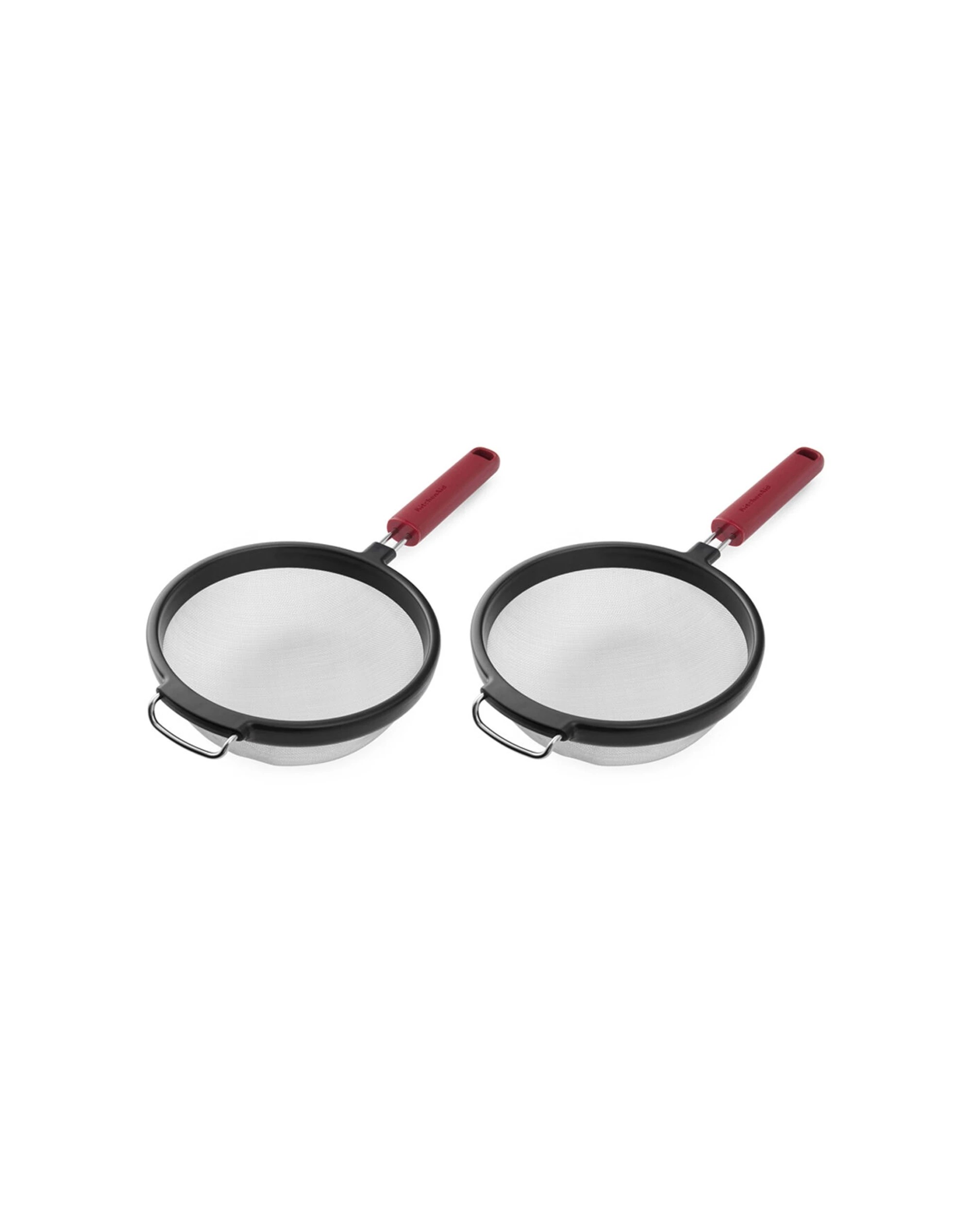 1 KitchenAid 2PK Classic Wire Mesh Sieve Strainer Cooking Utensil Ergonomic Handle - Red, 1 of 6