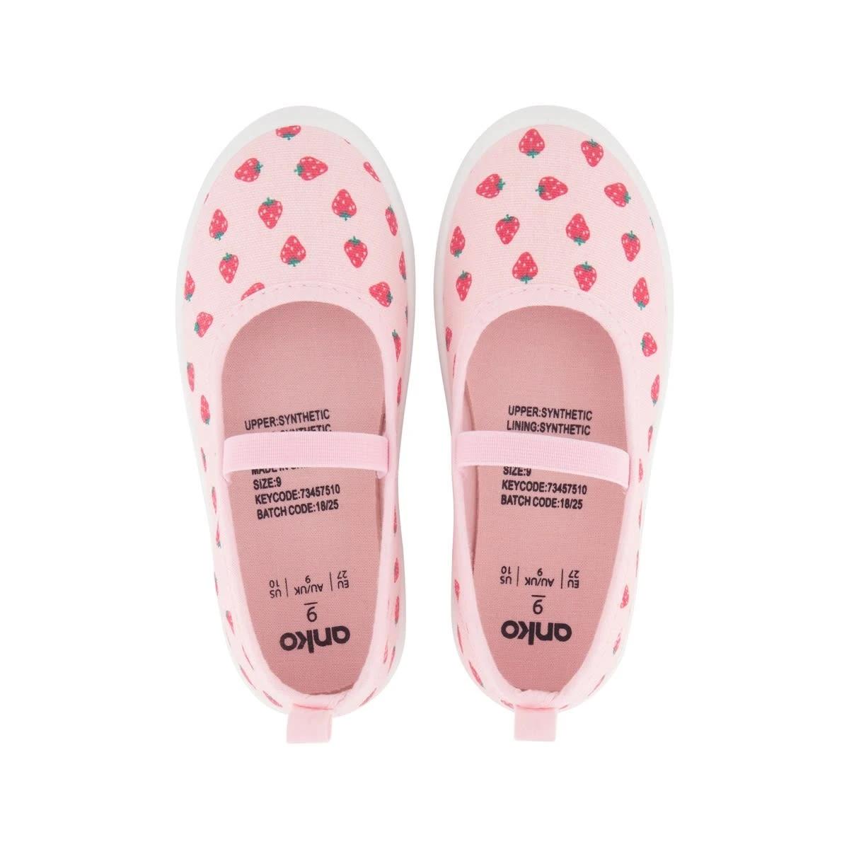 2 Junior Print Canvas Shoes STRAWBERRY PINK, 2 of 5