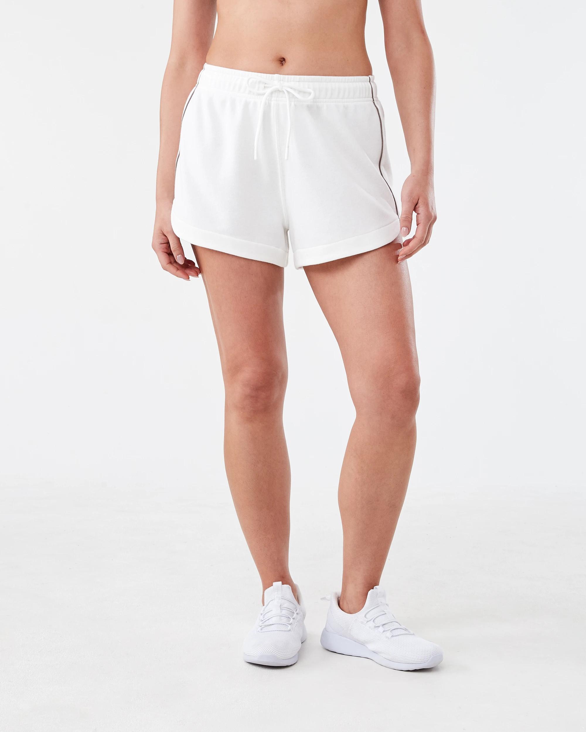 6 Active Womens Terry Sport Shorts Wht Egret, 6 of 6