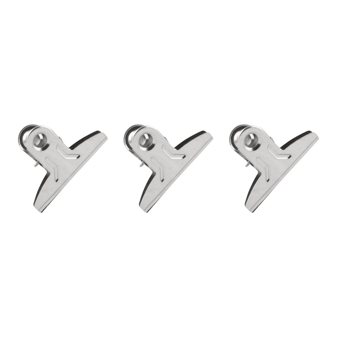 2 Three By Three Wide Clip Magnets Chrome 3 Pack, 2 of 3