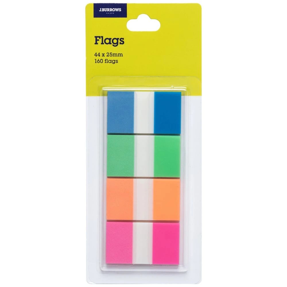 1 J.Burrows Flags 25x44mm Blue/Green/Orange/Pink 4 Pack, 1 of 4
