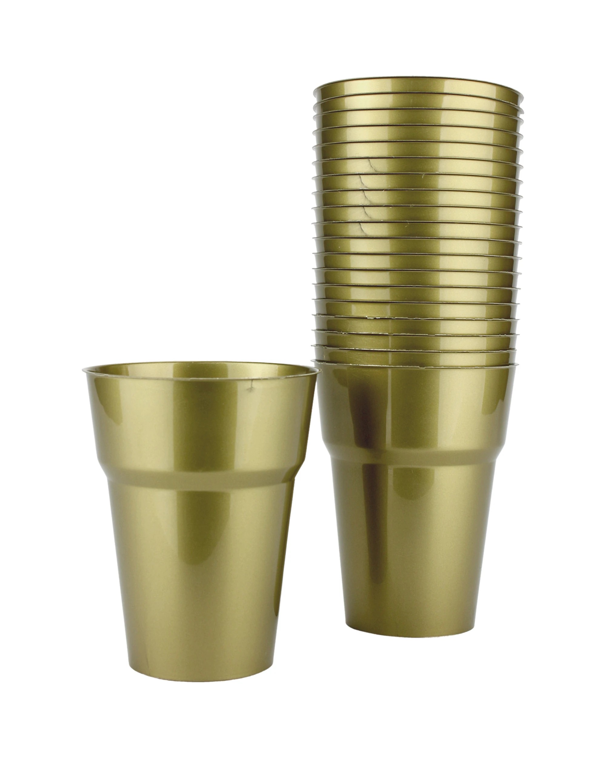 1 Alpen Reusable Cups 285ml Pack of 20 - Gold - Gold, 1 of 3