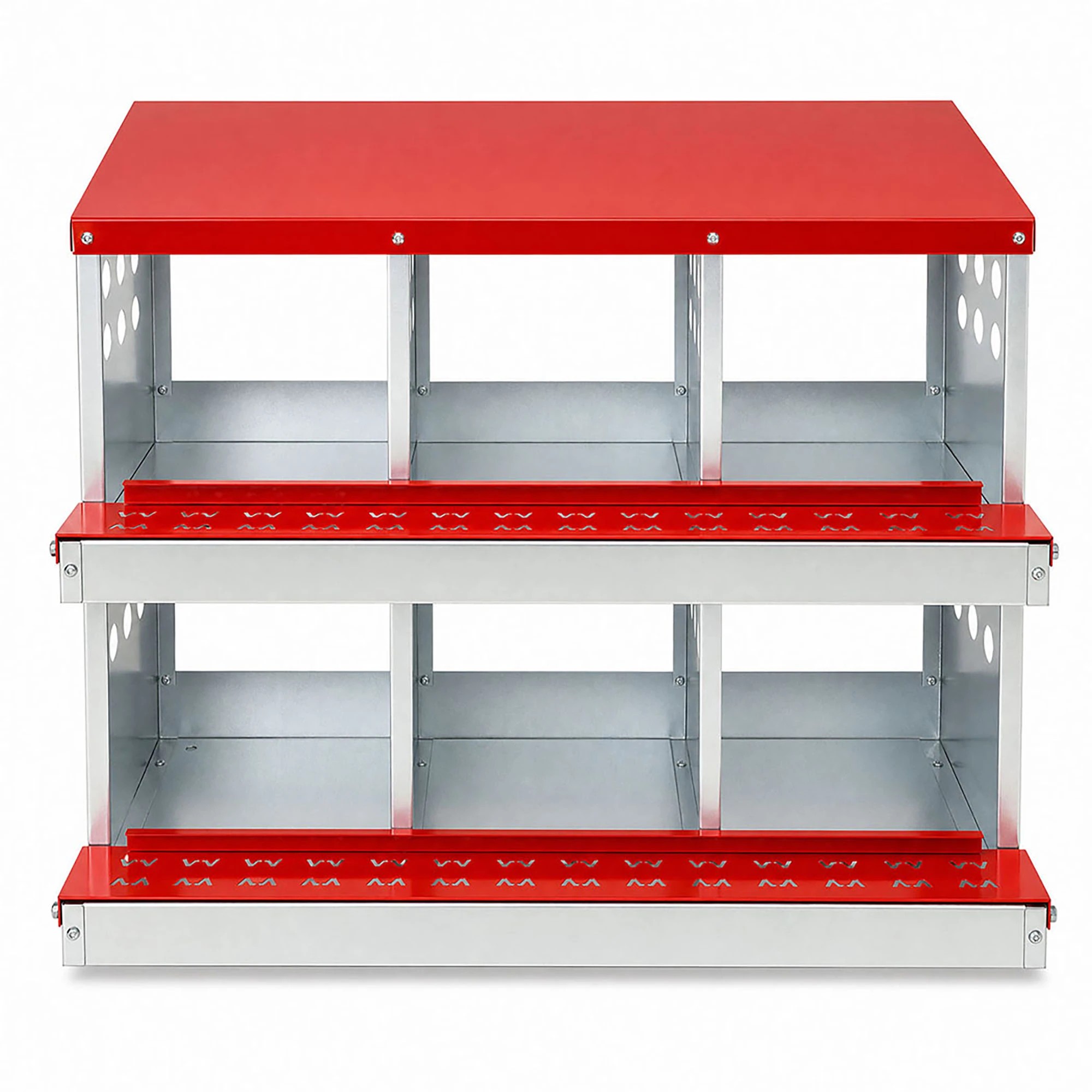 2 Pawz Chicken Nesting Box 6 Hole 2-Tier Roll Away Egg Collection Galvanized Coop, 2 of 8