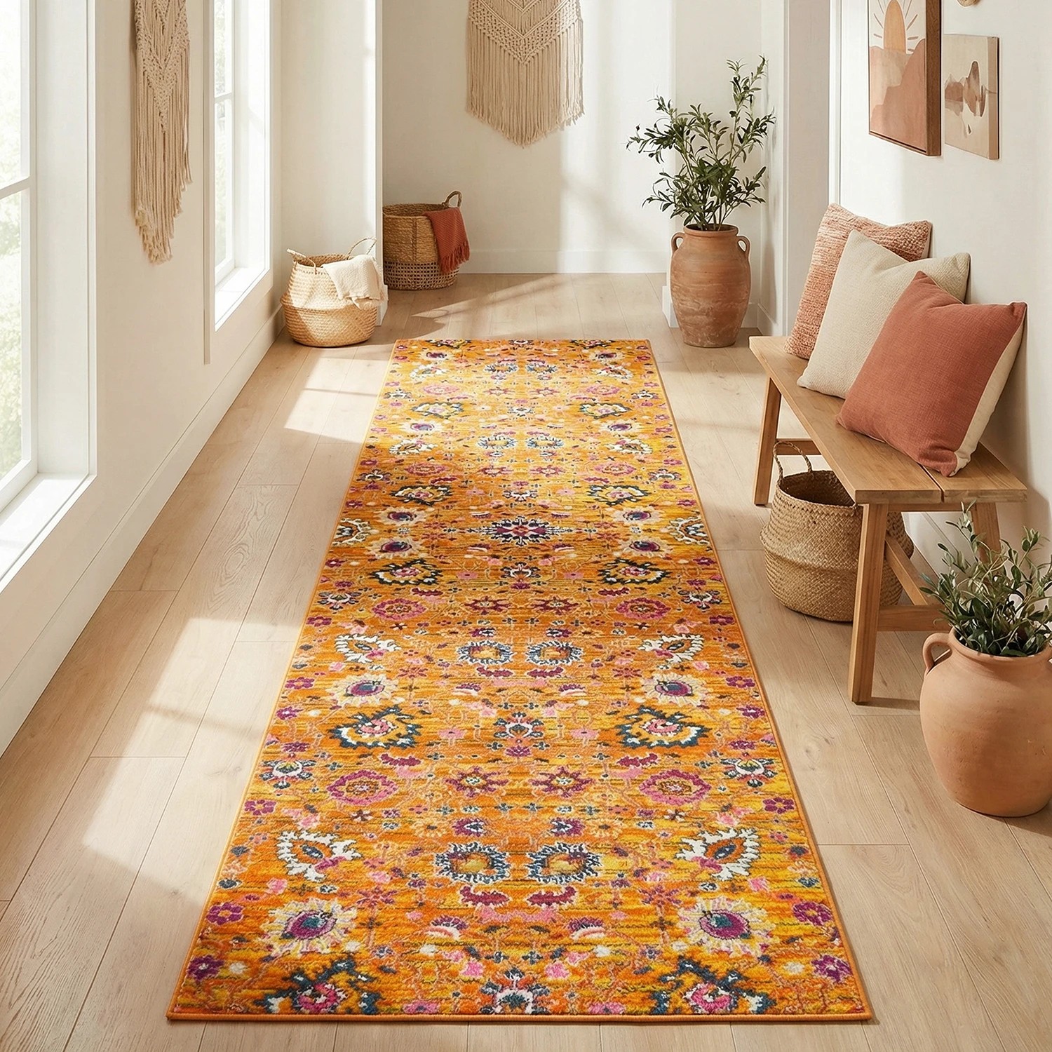 1 Common Ground Rugs Atlas 210 300x80cm - Medium Runner Power Loomed Pet Friendly Rug - Brown, 1 of 7