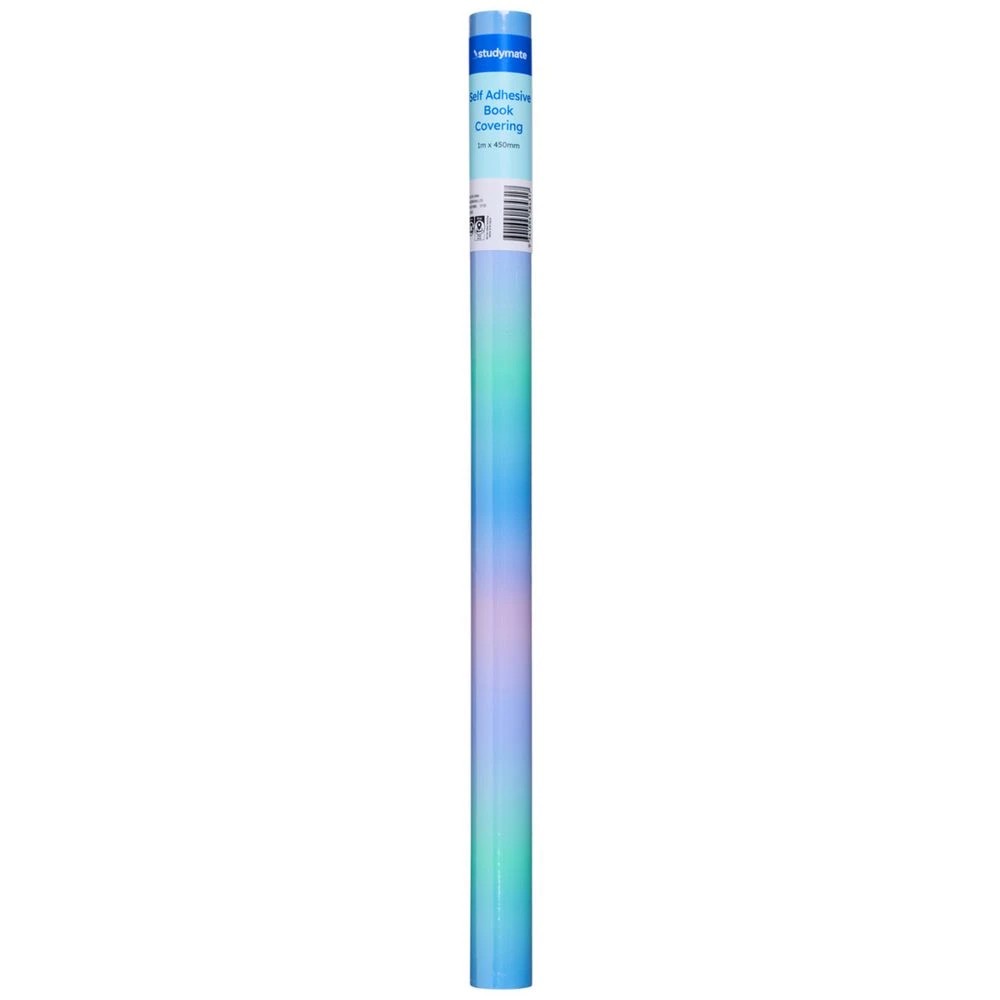 2 Studymate Book Cover Roll 1m x 450mm Blue Green Ombre, 2 of 3