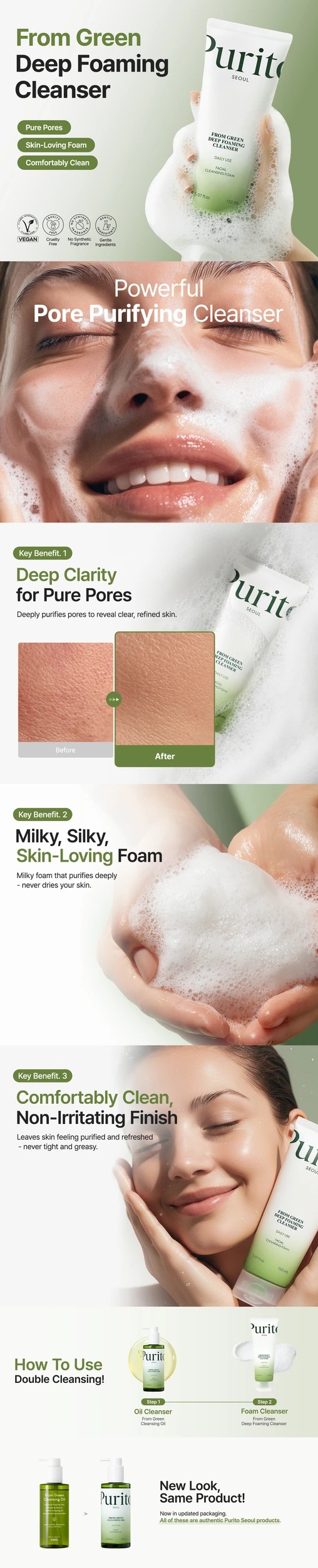 4 Purito Seoul From Green Deep Foaming Cleanser 150ml, 4 of 5