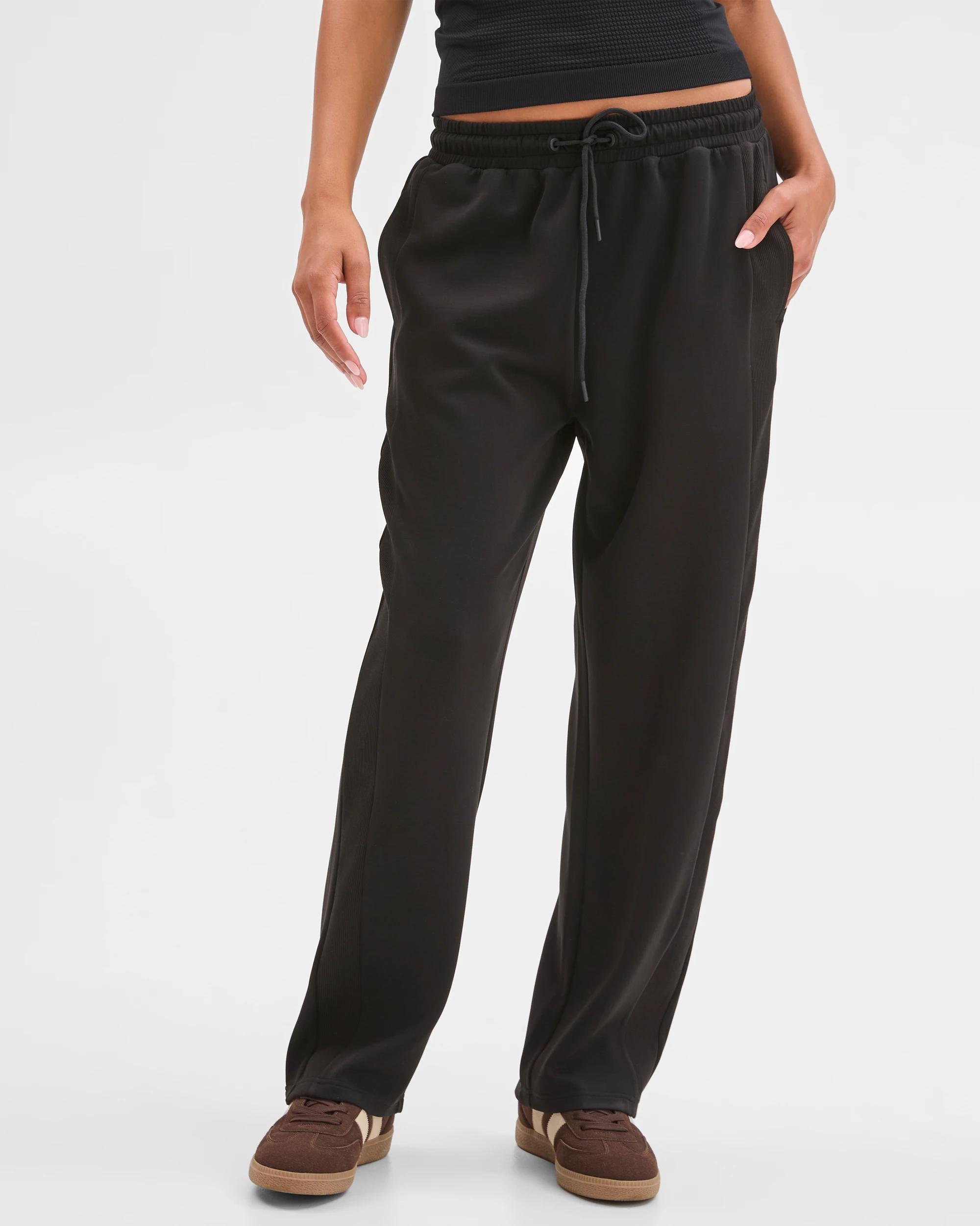 3 Target Active Movement Wide Leg Knit Panel Pants BLACK, 3 of 7