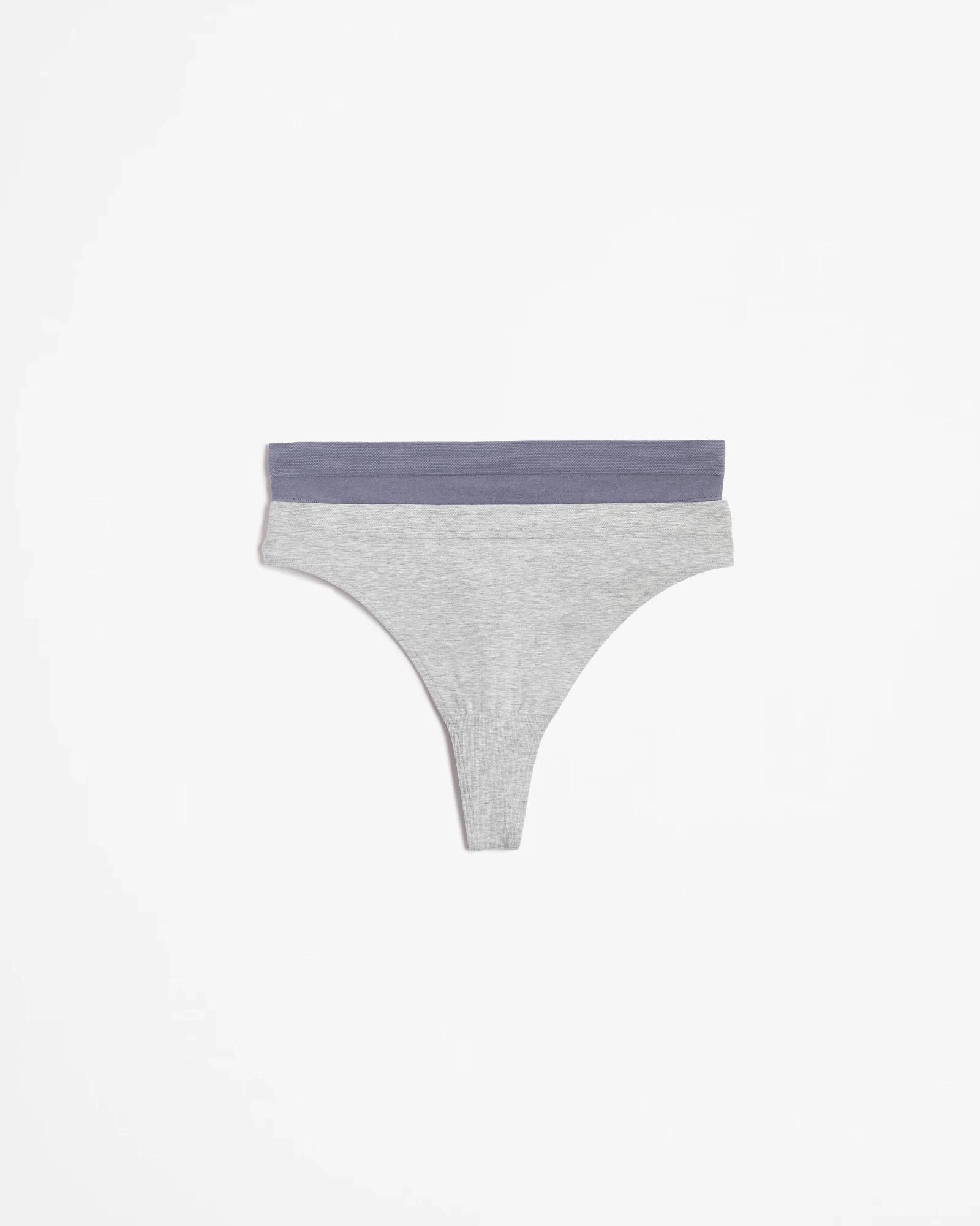 1 Target Australian Cotton Blend 2 Pack Seamfree G-String Briefs GREY MARLE/FOLKSTONE, 1 of 3