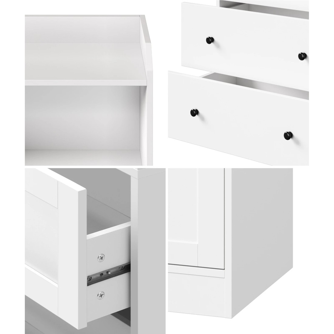 4 Oikiture Sideboard Buffet 3 Chest Of Drawers
 - White, 4 of 10