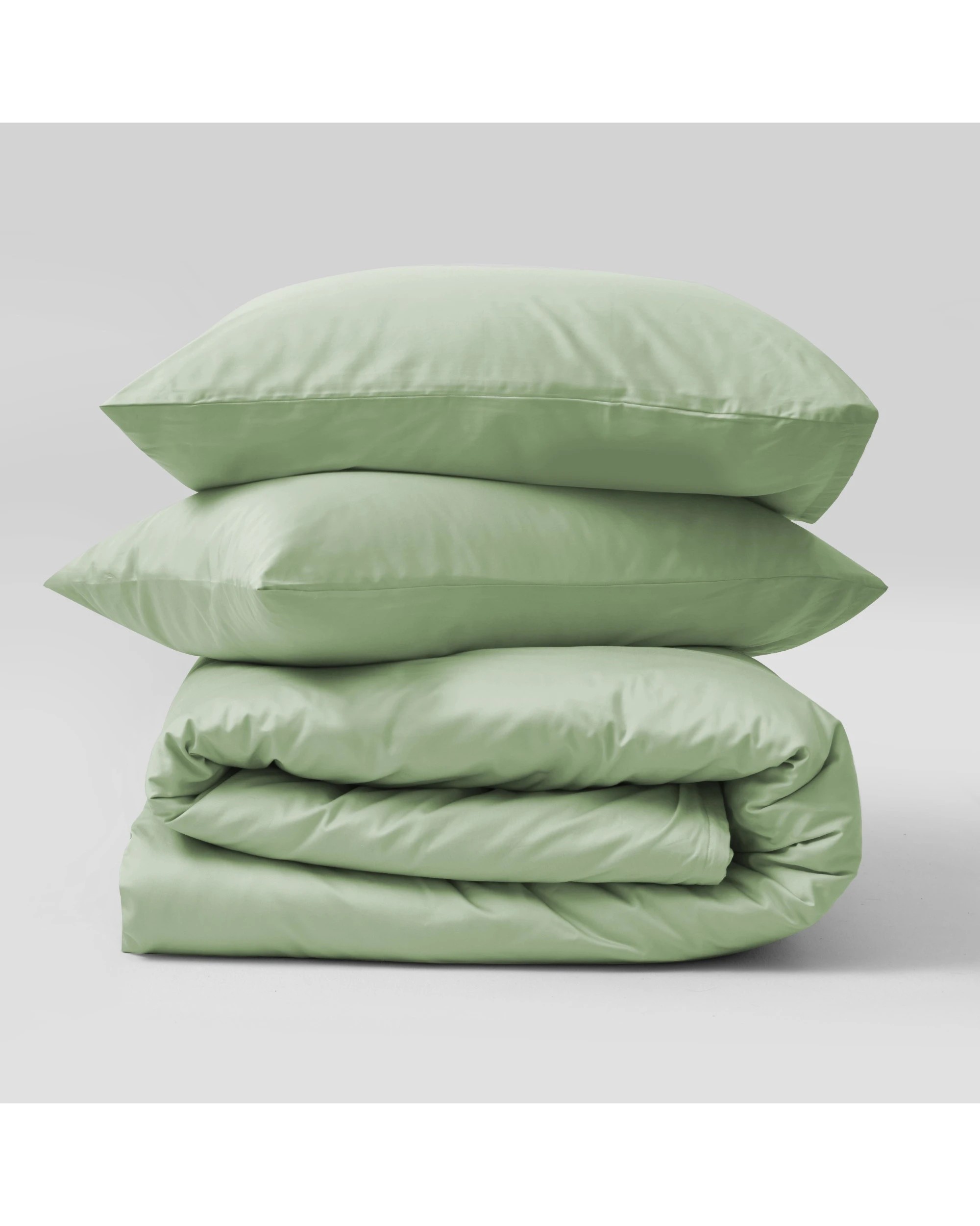 2 Serene 400TC Bamboo Cotton Sateen Quilt Cover Set - Queen Bed - Sage, 2 of 5