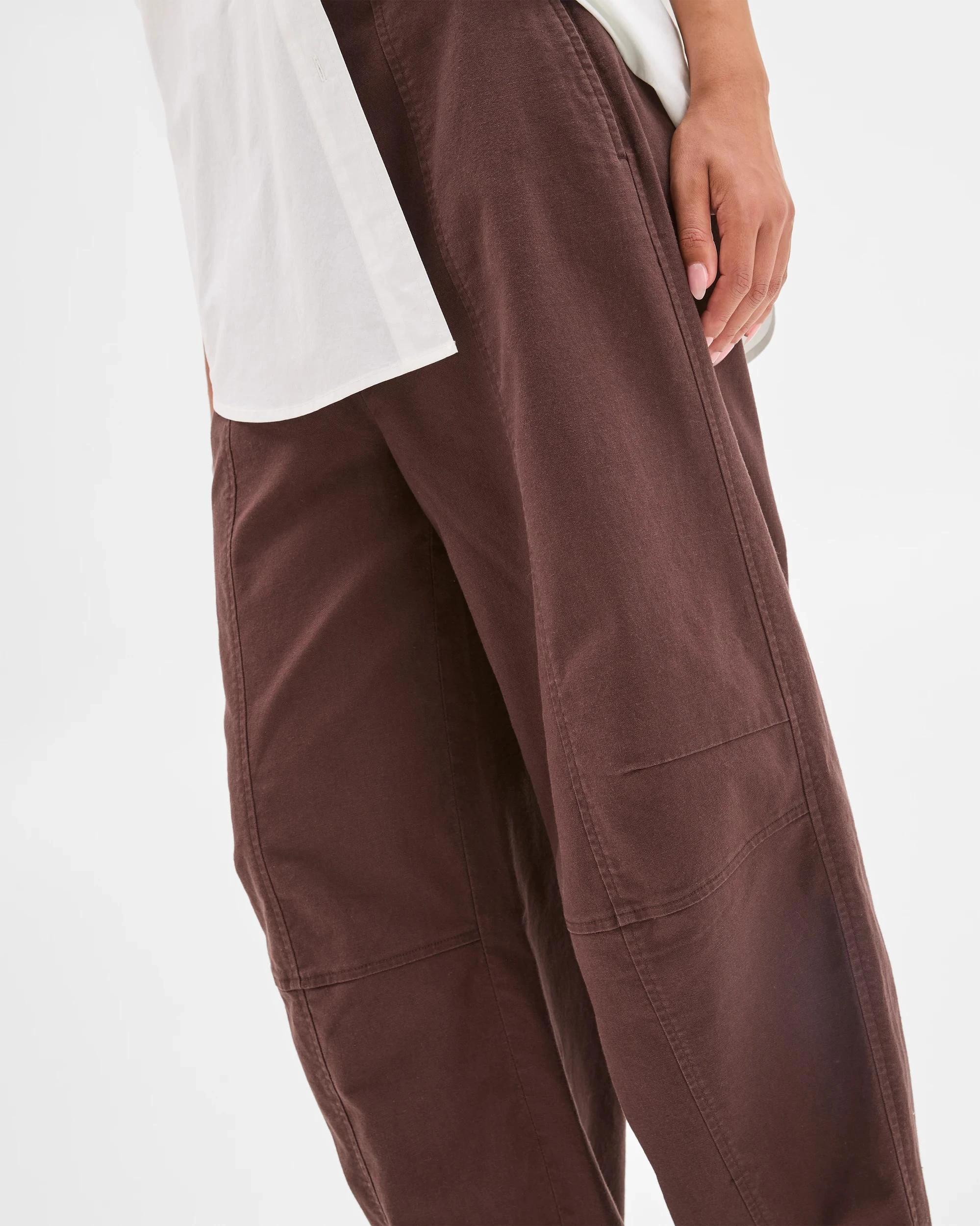 4 Target Australian Cotton Blend Soft Barrel Leg Pants BRUNETTE, 4 of 8