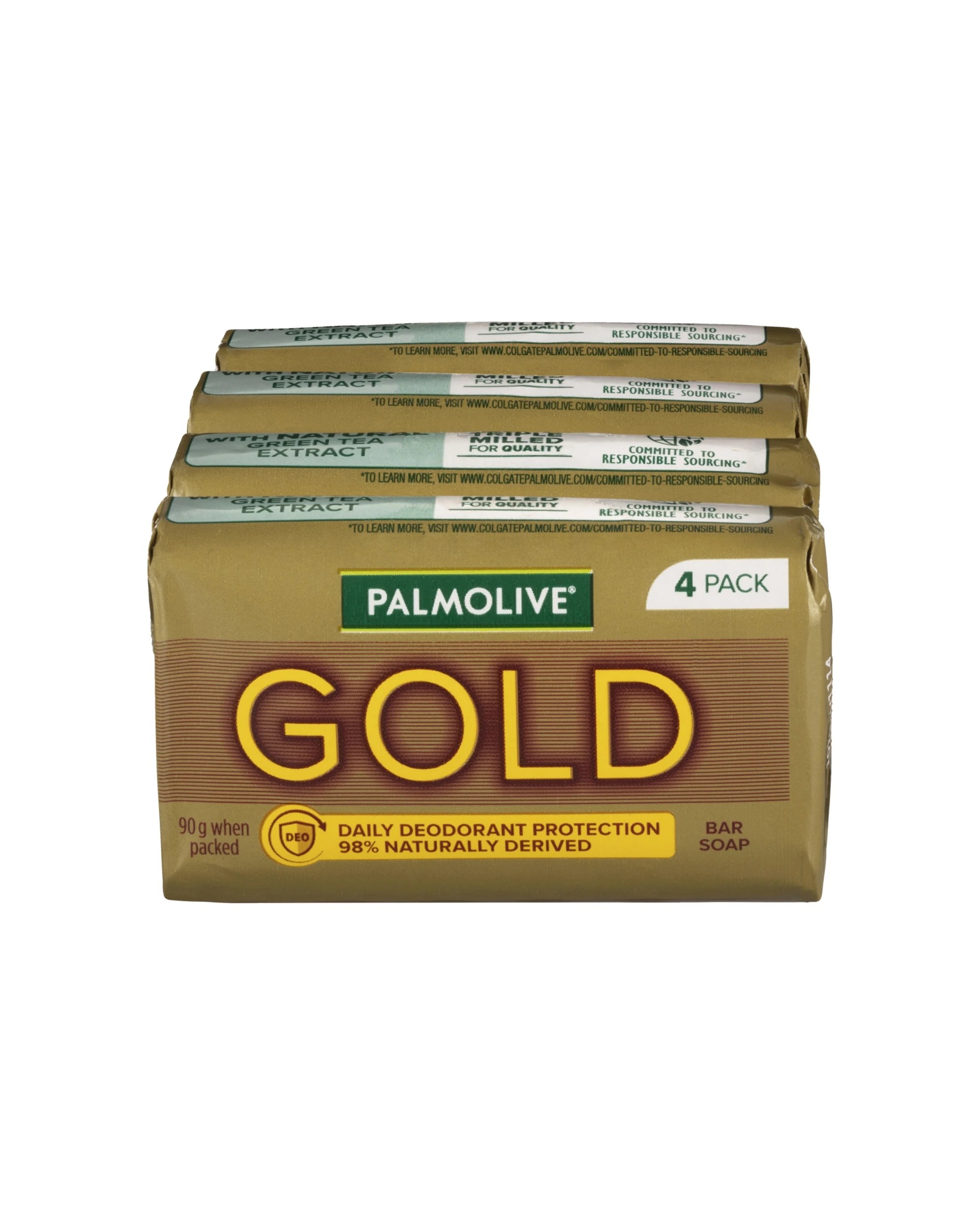 1 Palmolive 4pk Soap Bars Daily Deodorant Protection 90g - Gold, 1 of 1