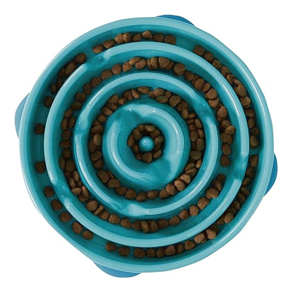 1 Outward Hound Fun Feeder Slo Bowl For Dogs - Teal 1 X Regular, 1 of 1