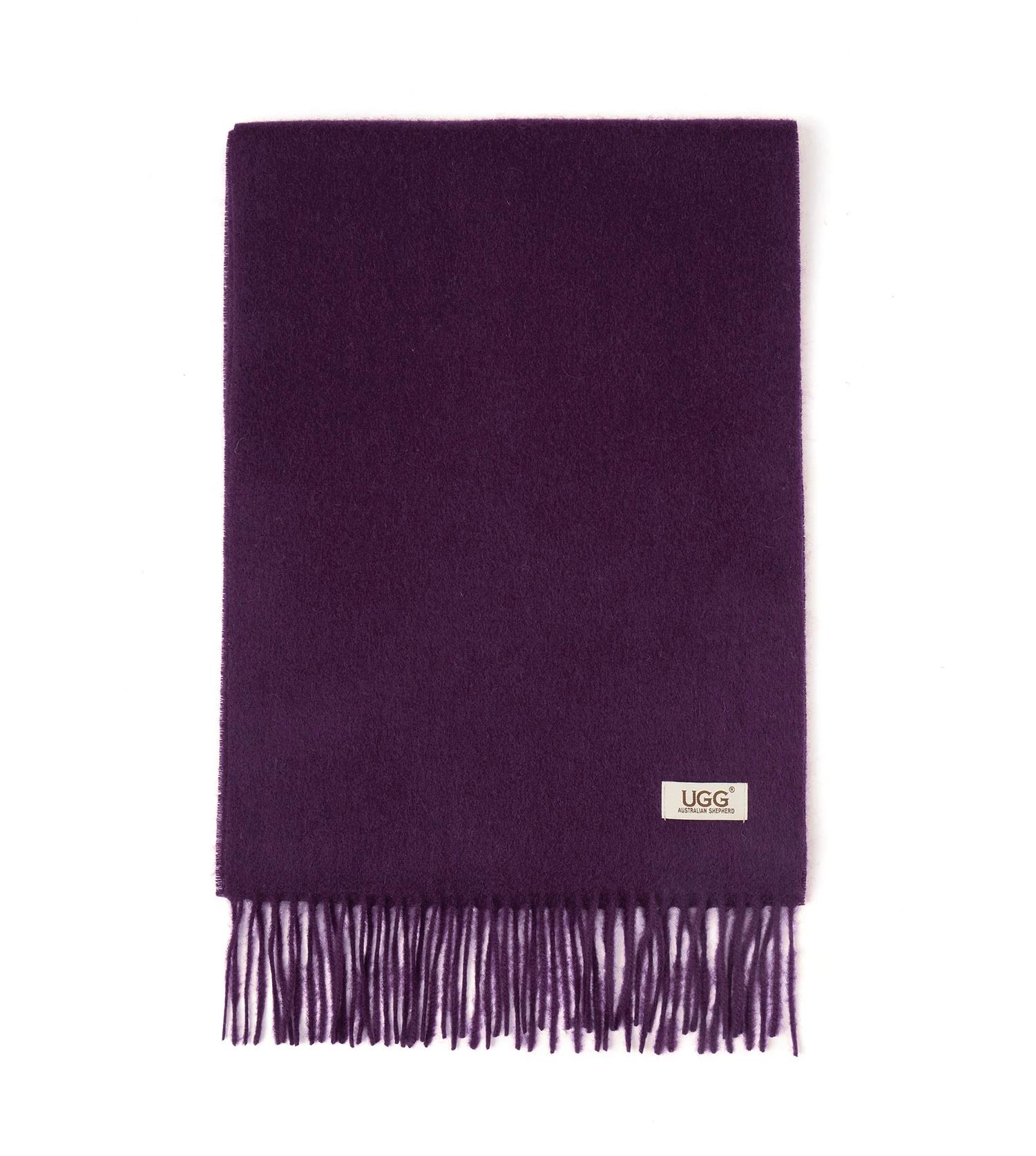 1 Australian Shepherd UGG Fealara 100% Wool Plain Scarf WINE, 1 of 5