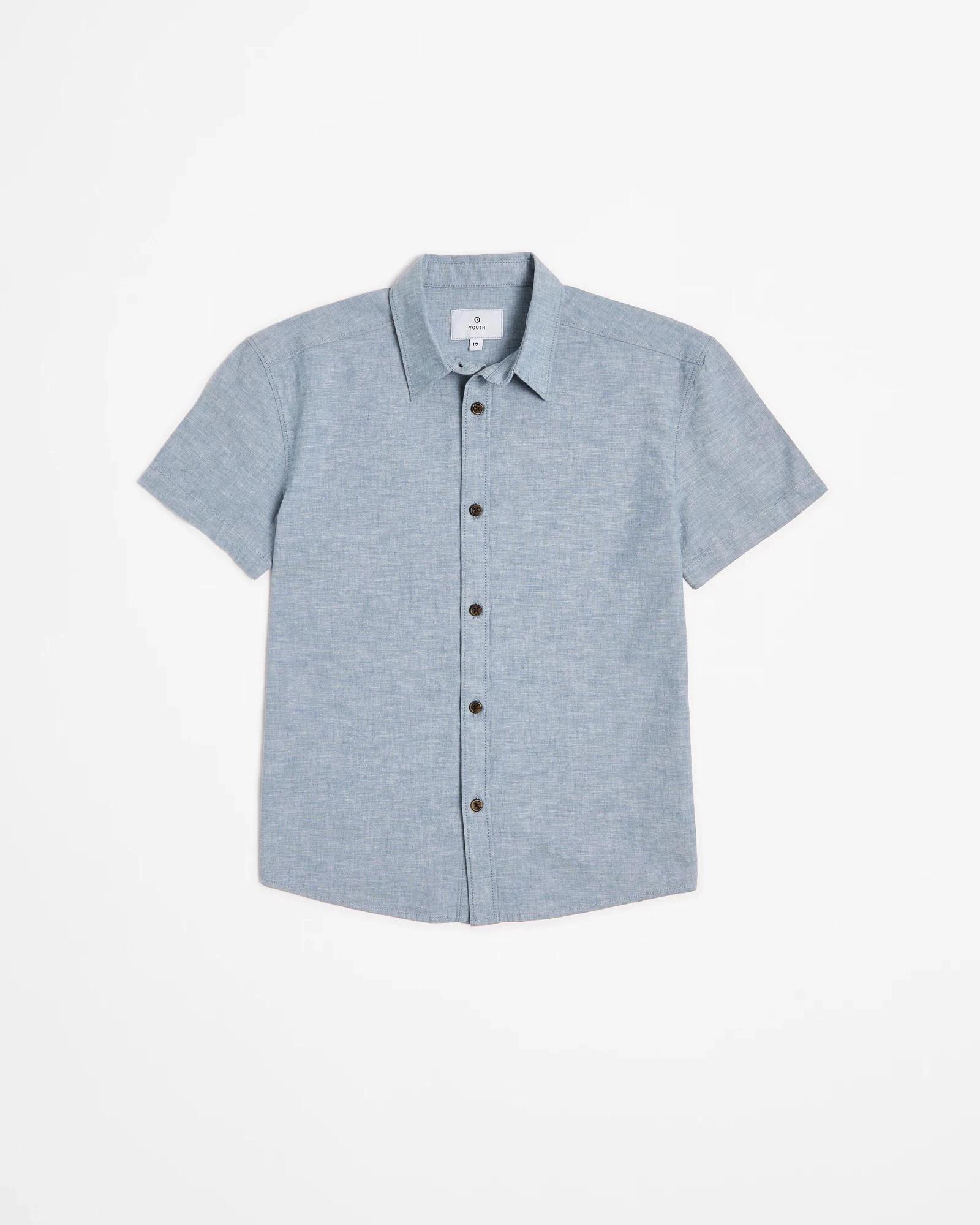 4 Target Linen Blend Short Sleeve Shirt NAVY BLUE, 4 of 5