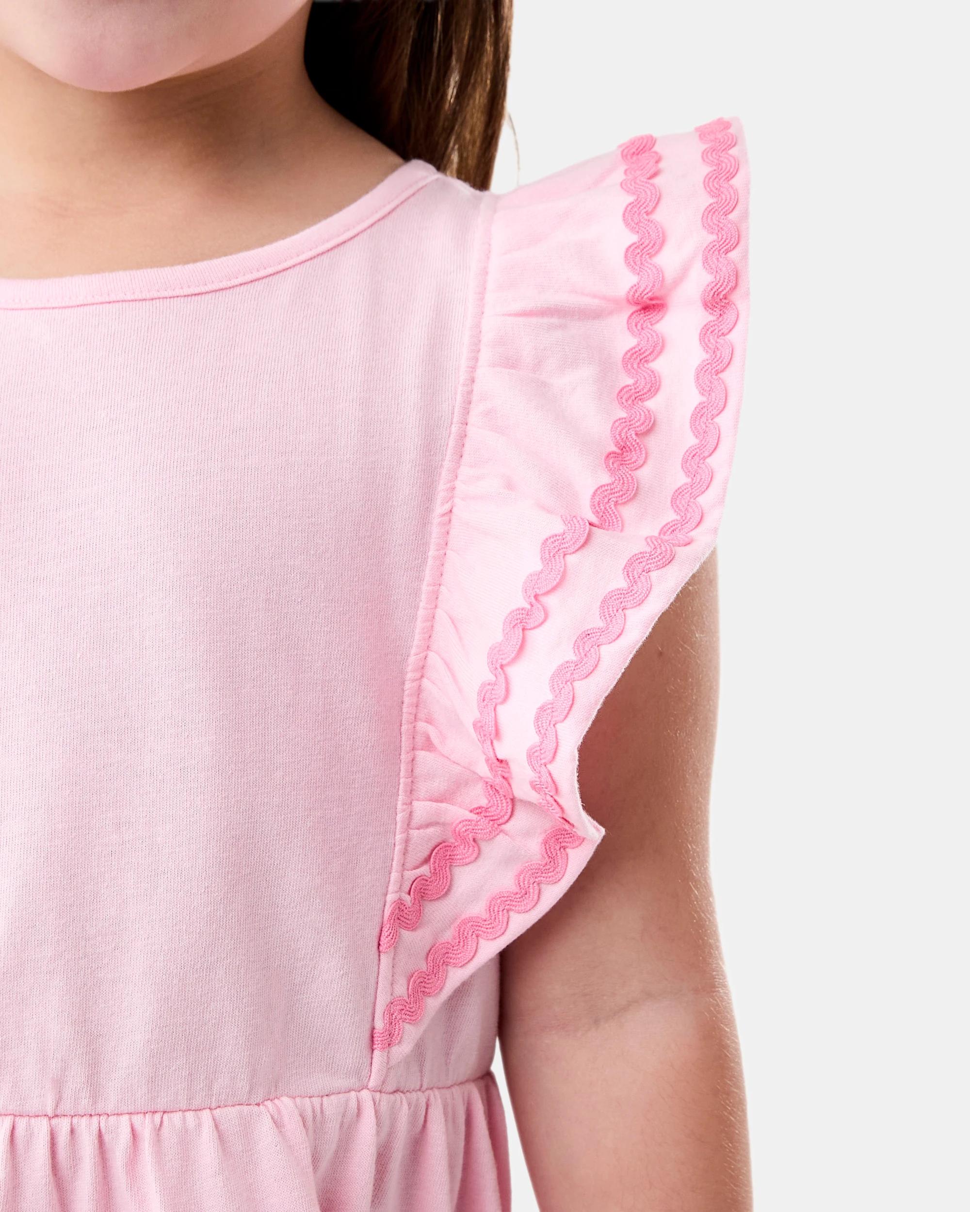 4 Frill Sleeve Dress Rose Pink, 4 of 7