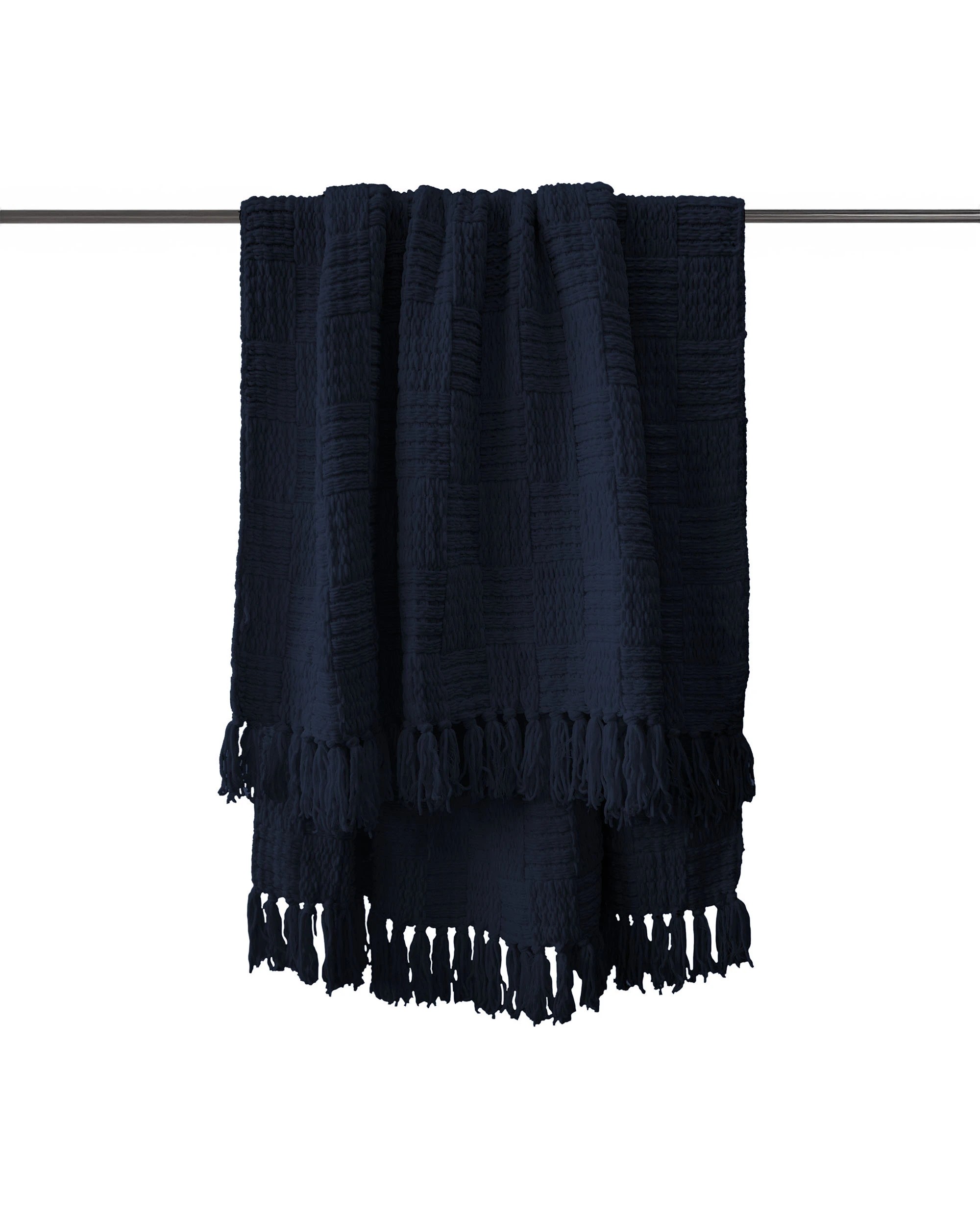 3 Bambury Asha Soft Chenille Throw Navy - Blue, 3 of 4
