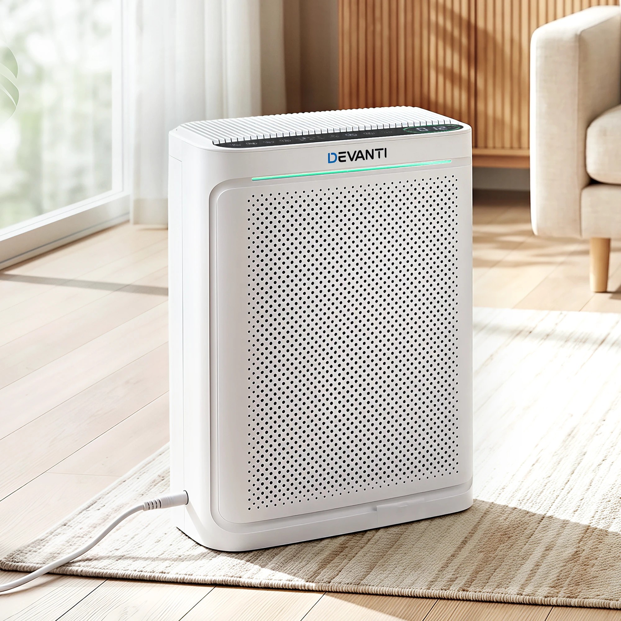 2 Devanti Air Purifier 4 Fan Speed - White, 2 of 9
