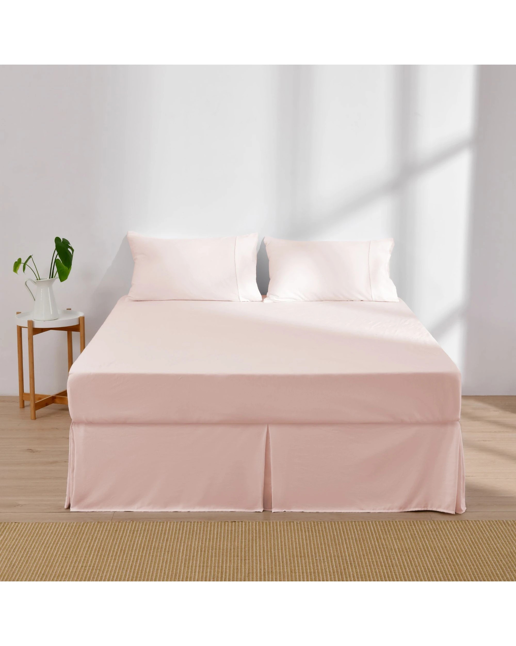 6 Dreamaker Superfine Washed Microfibre Pleated Valance - Queen Bed - Blush Pink, 6 of 7