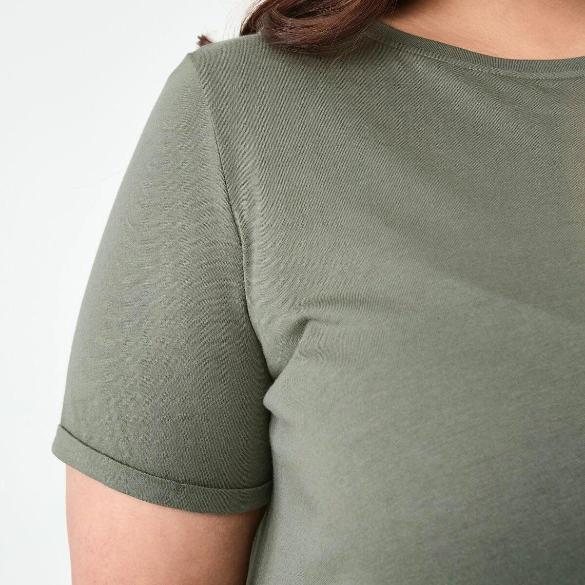 6 Curve Short Sleeve Waist Tie Midi Dress Grn Olive, 6 of 7