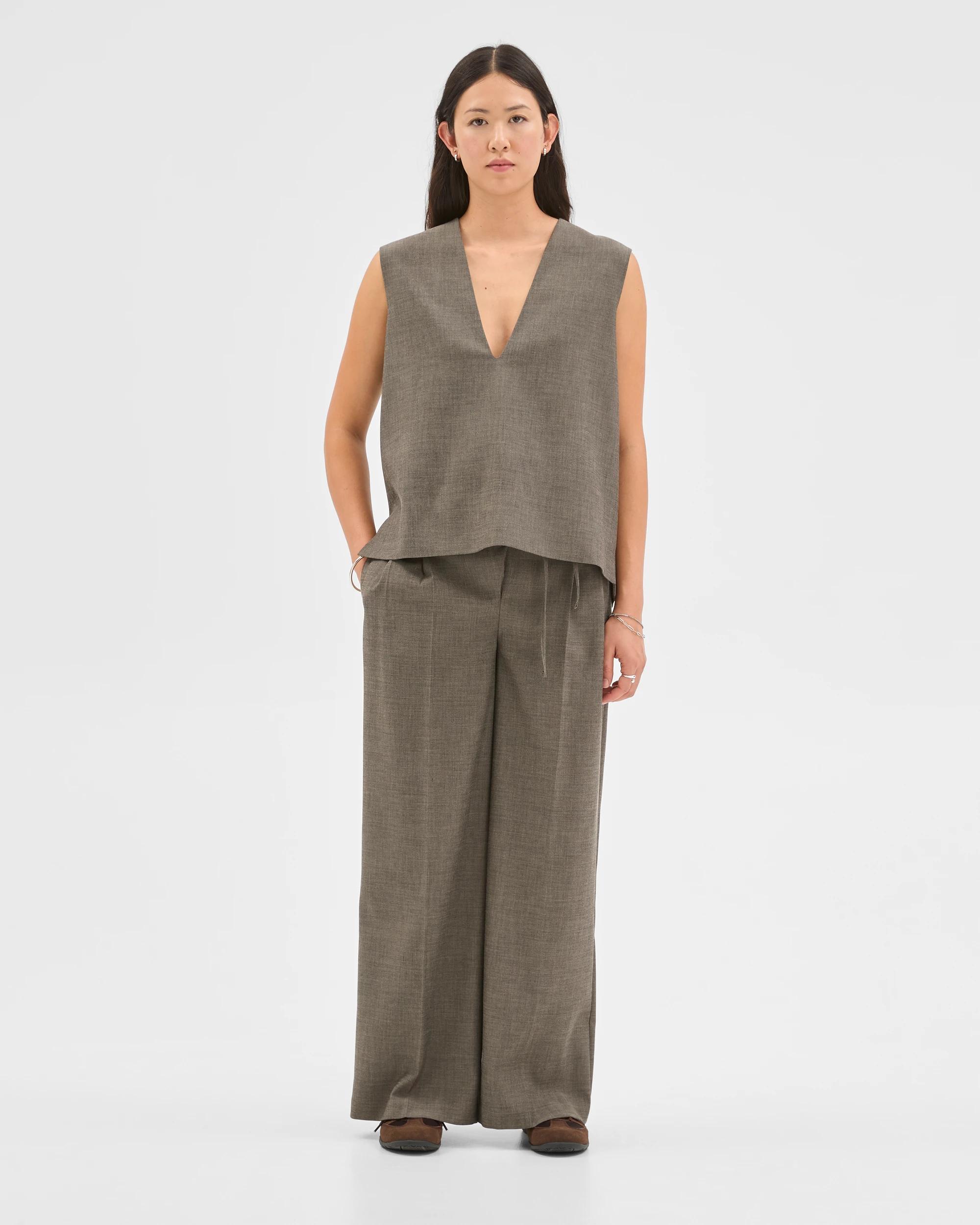2 Preview Wrap Front Pants DARK CHOCOLATE MELANGE, 2 of 6