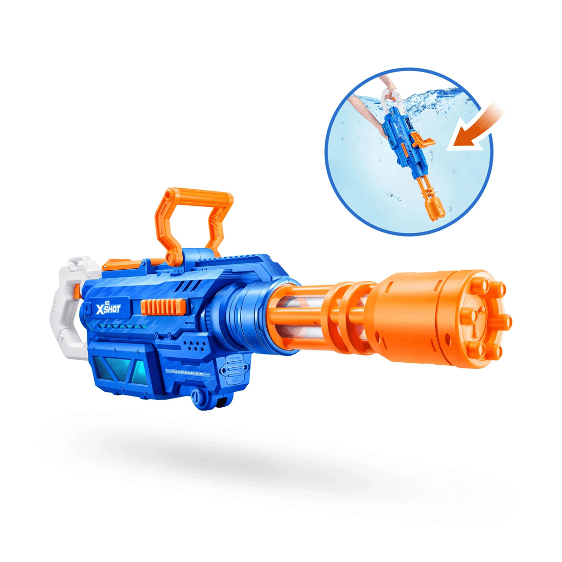 1 Xshot Water Gatling Motor Soaker By Zuru. - Blue, 1 of 7