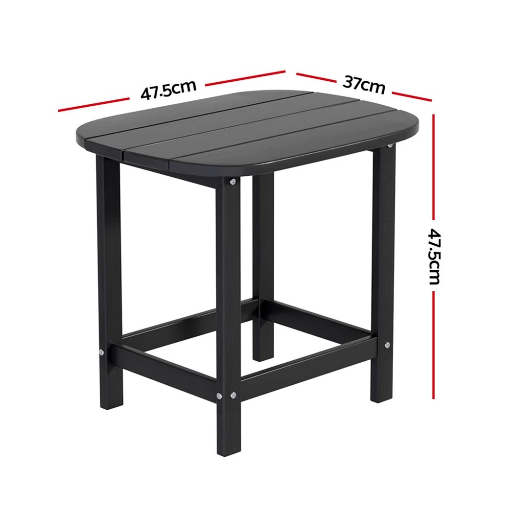 2 Gardeon Outdoor Coffee Side Table HDPE Desk Patio Furniture Camping Garden - Black, 2 of 6