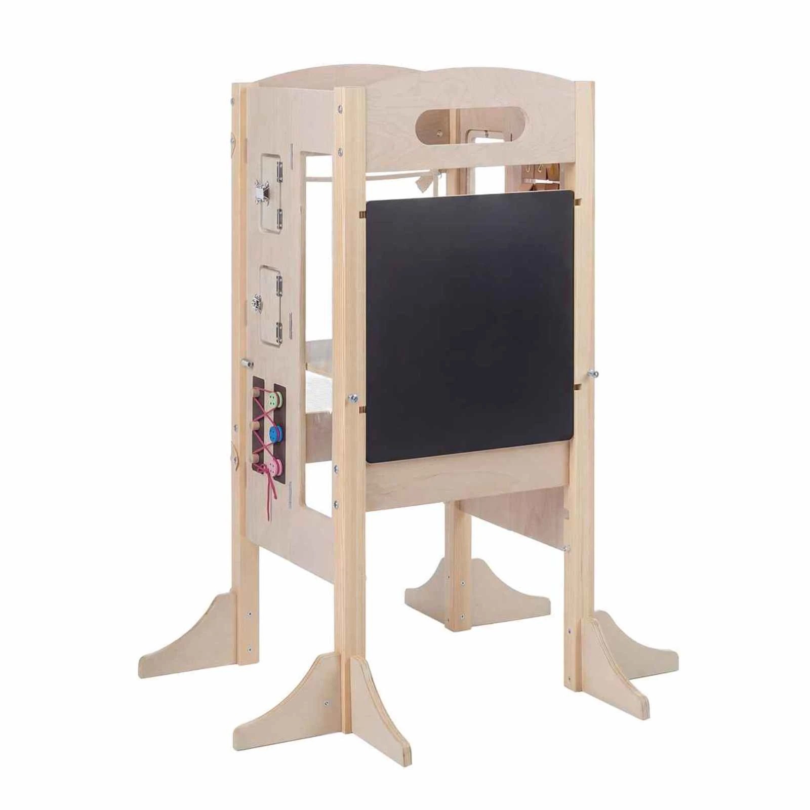 1 Costway Foldable Learning Tower Adjustable Kitchen Standing Tower Helper 2-Setp Stool, 1 of 2