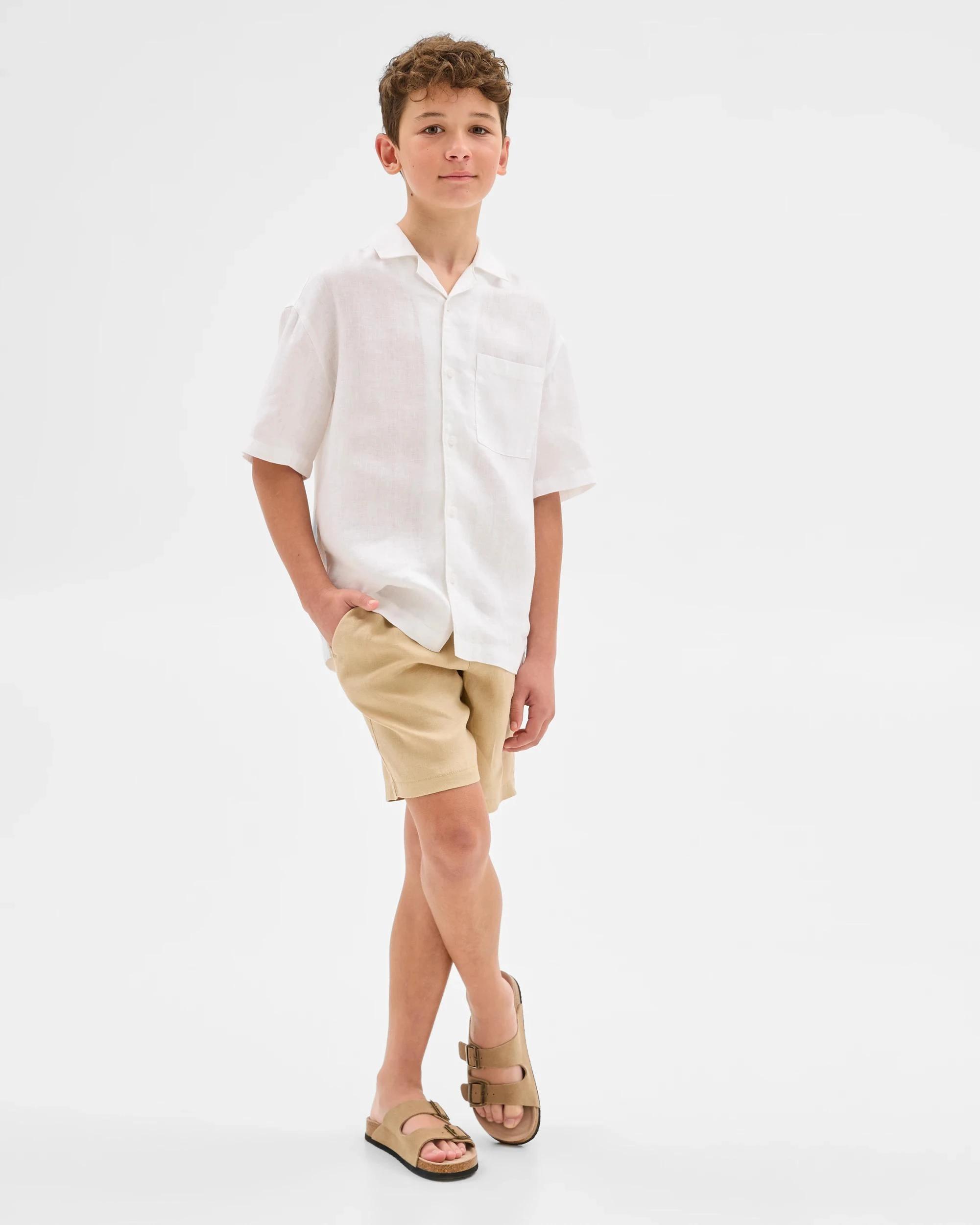 3 Target European Linen Shorts TAN, 3 of 6