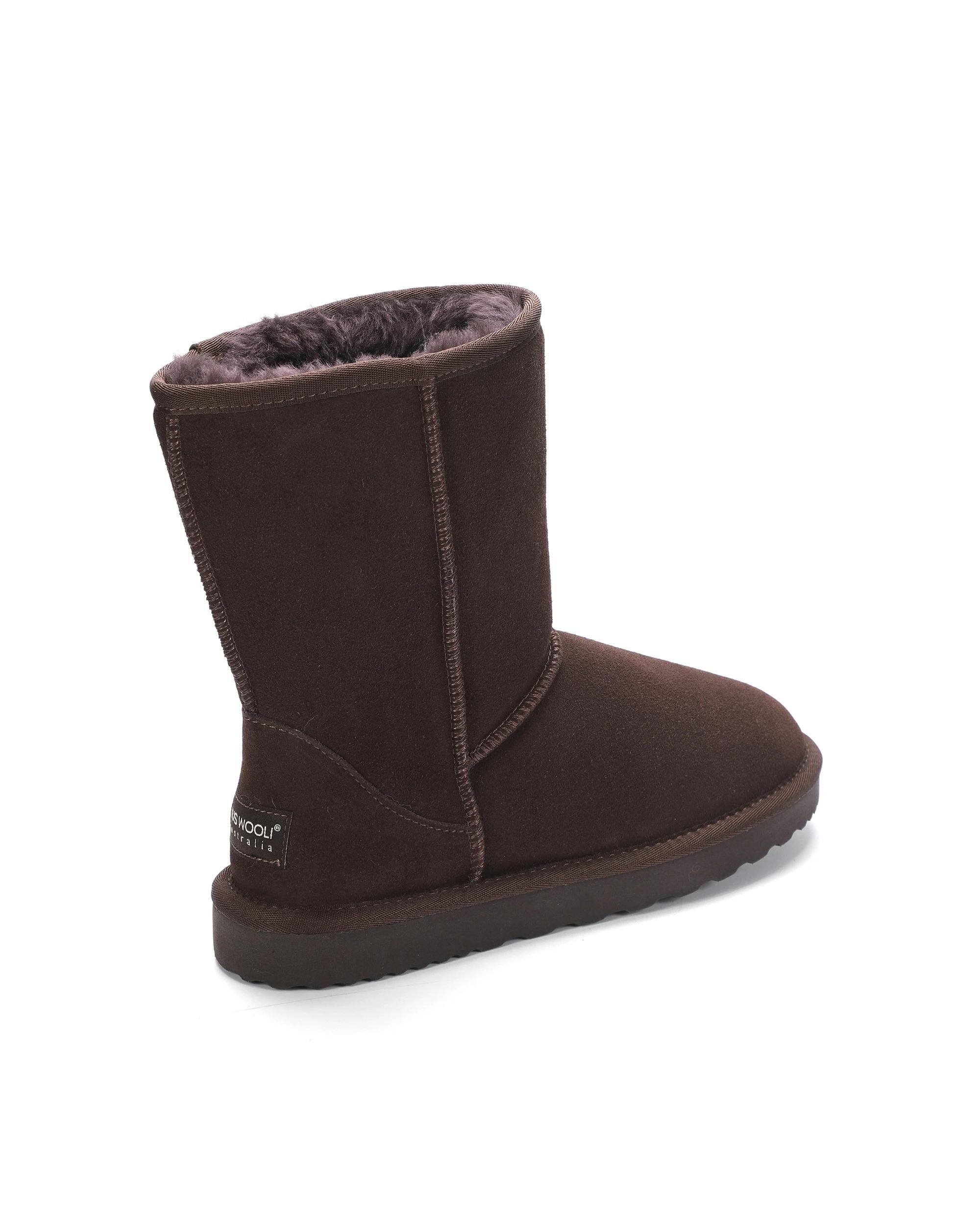 3 AUS WOOLI Premium Signature Mid-Calf Sheepskin UGGs CHOCOLATE, 3 of 6