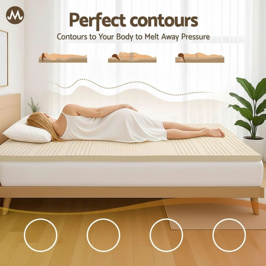 7 Giselle Bedding Latex Mattress Topper 5cm Queen - White, 7 of 8