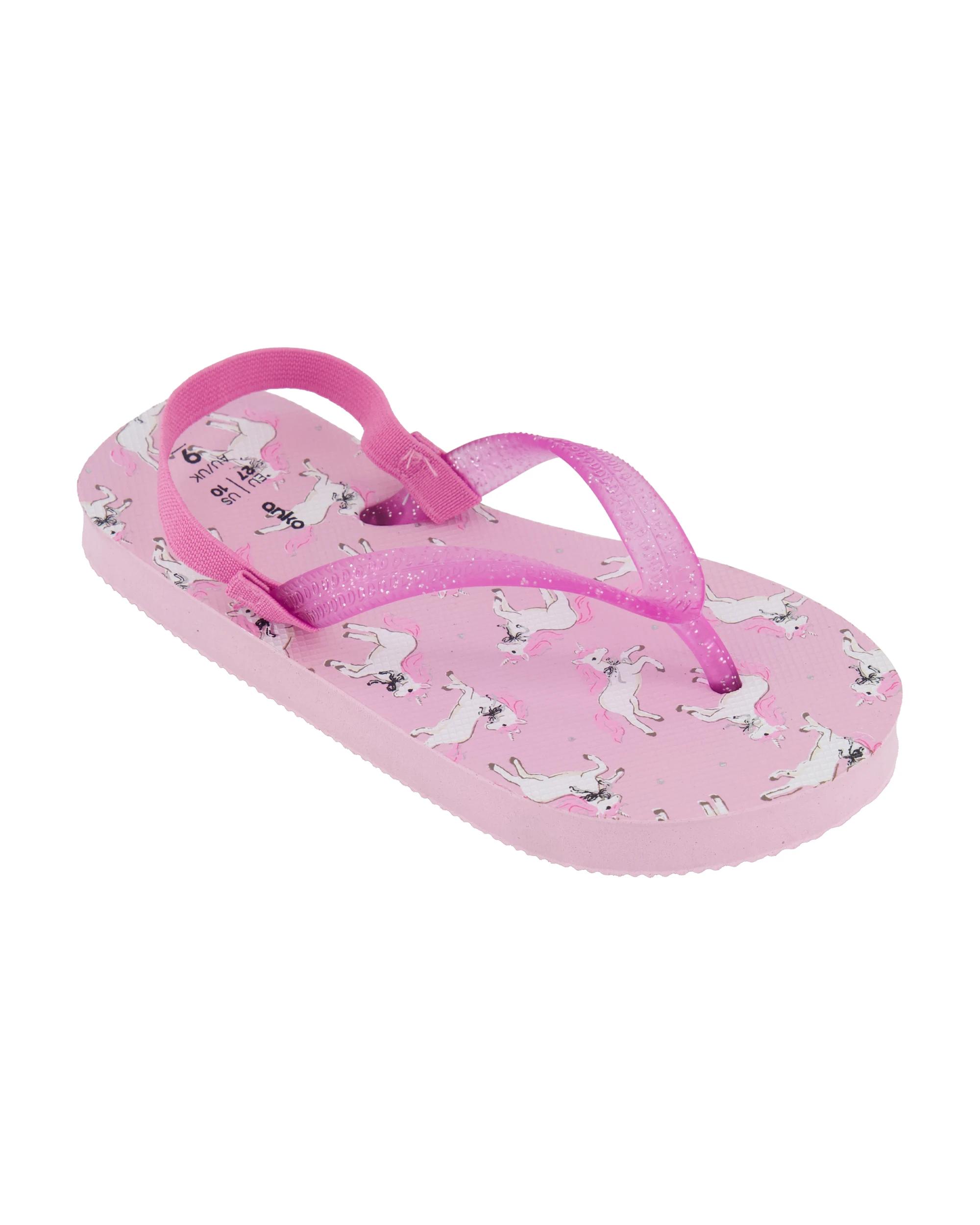 3 Junior Printed Thongs Unicorns, 3 of 3