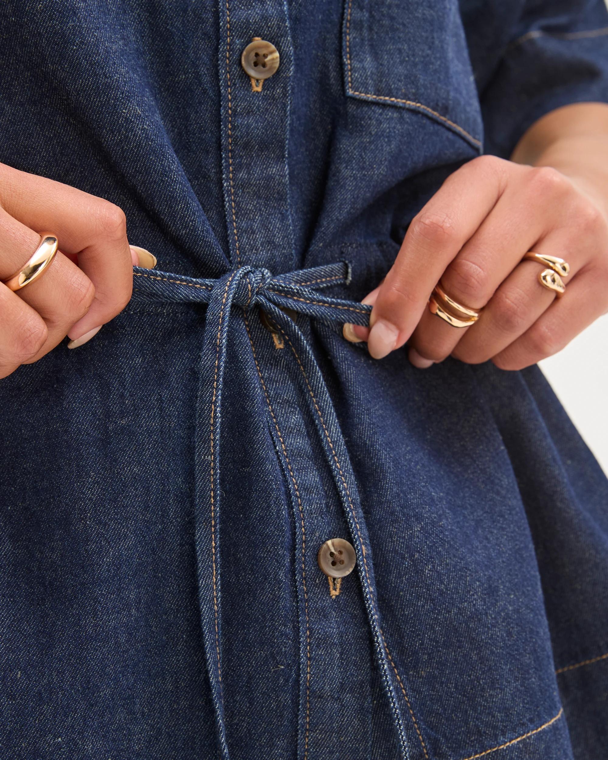 5 Target Denim Linen Denim Shirt RINSE, 5 of 8