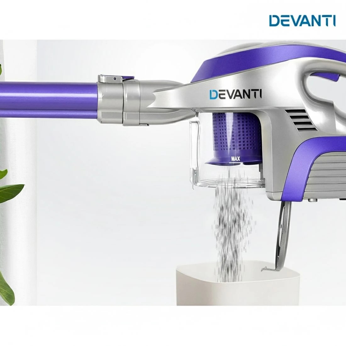 4 Devanti Stick Vacuum Cleaner Cordless HEPA Filter Purple 150W - Purple, 4 of 5
