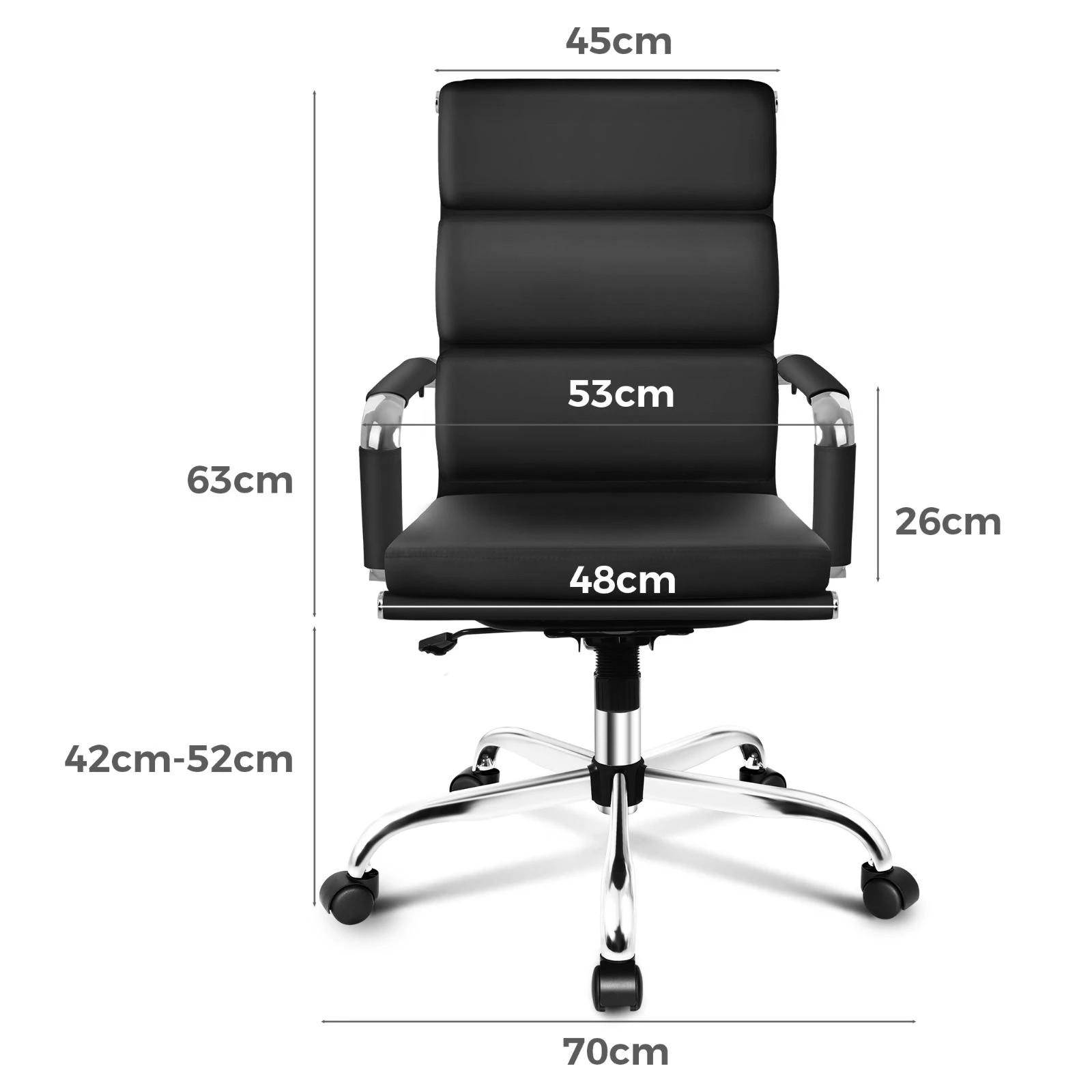 7 Alfordson Office Chair Ergonomic Paddings Executive Computer Work Seat High Back - Black, 7 of 8