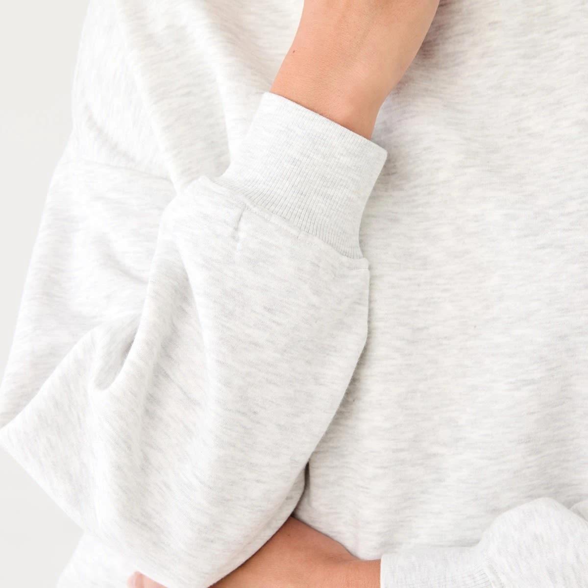 6 Oversized Crew Neck Sweatshirt Wht Marle, 6 of 6
