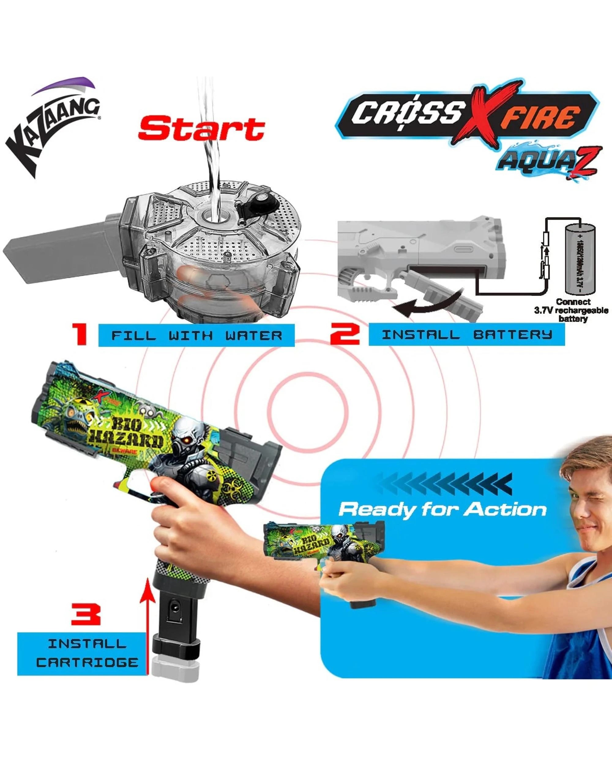 6 CrossXFire Aquaz Biohazard Electric Water Gun, 6 of 6