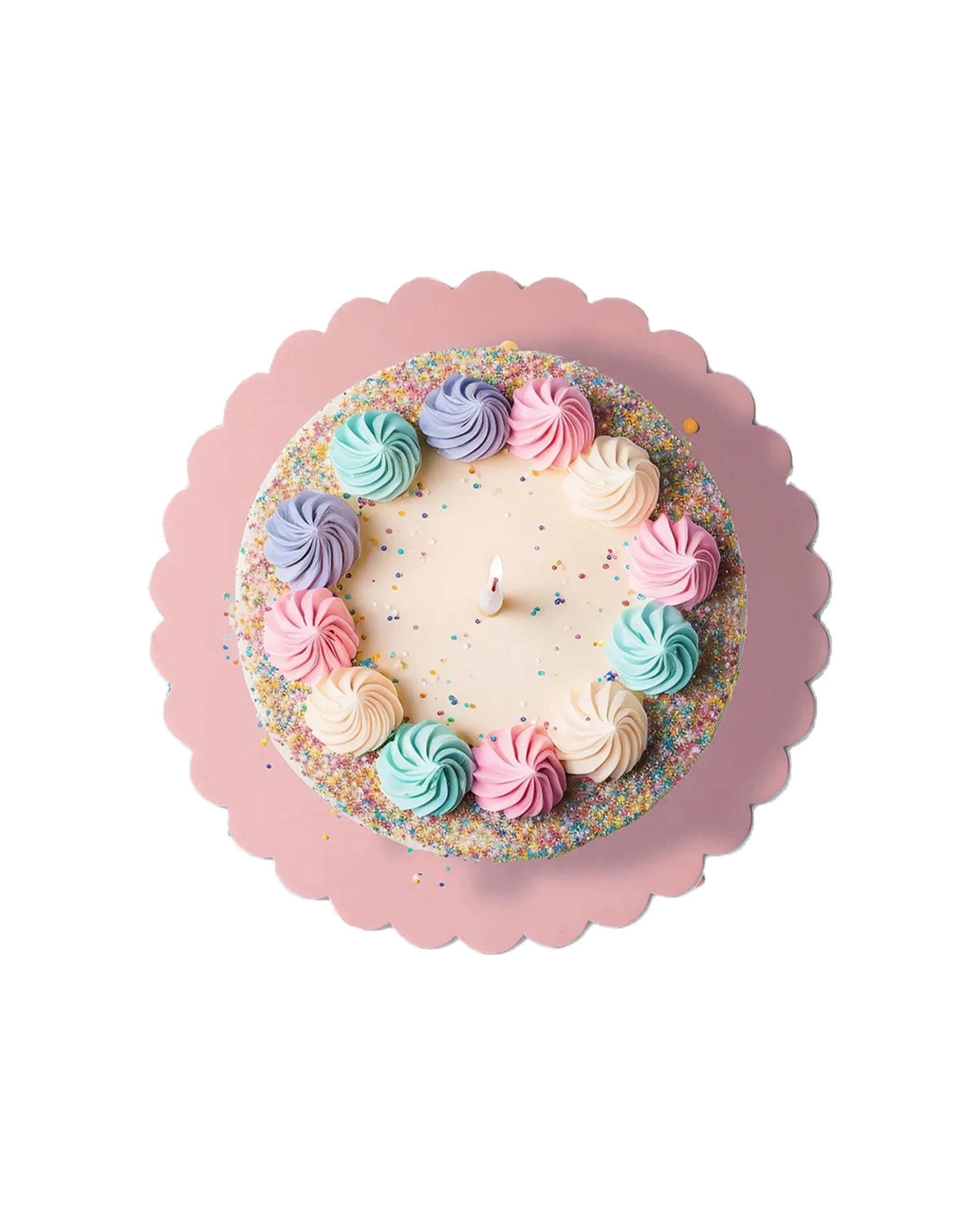 1 Bake Group Scalloped Cake Board 10 Inches Finish Pastel - Pink, 1 of 1
