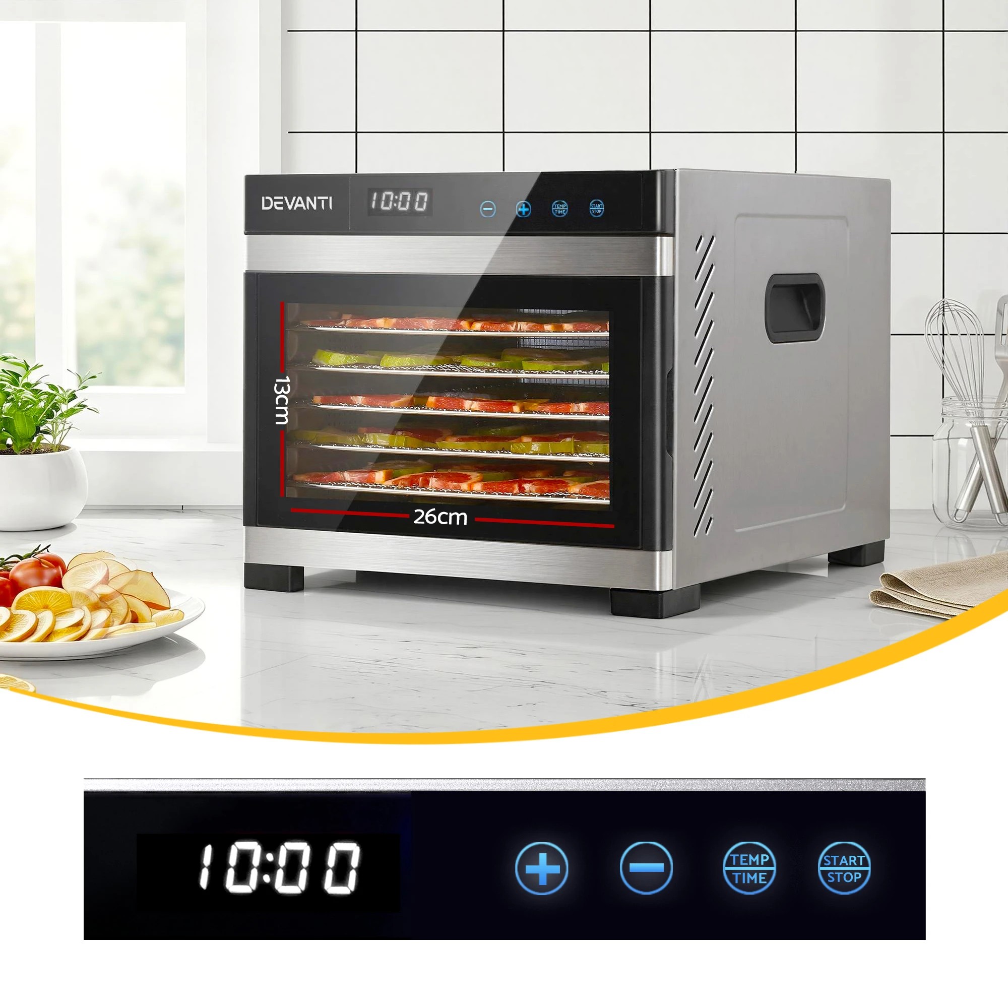 7 Devanti Food Dehydrator 6 Tray With Hanging Rack - Silver, 7 of 9